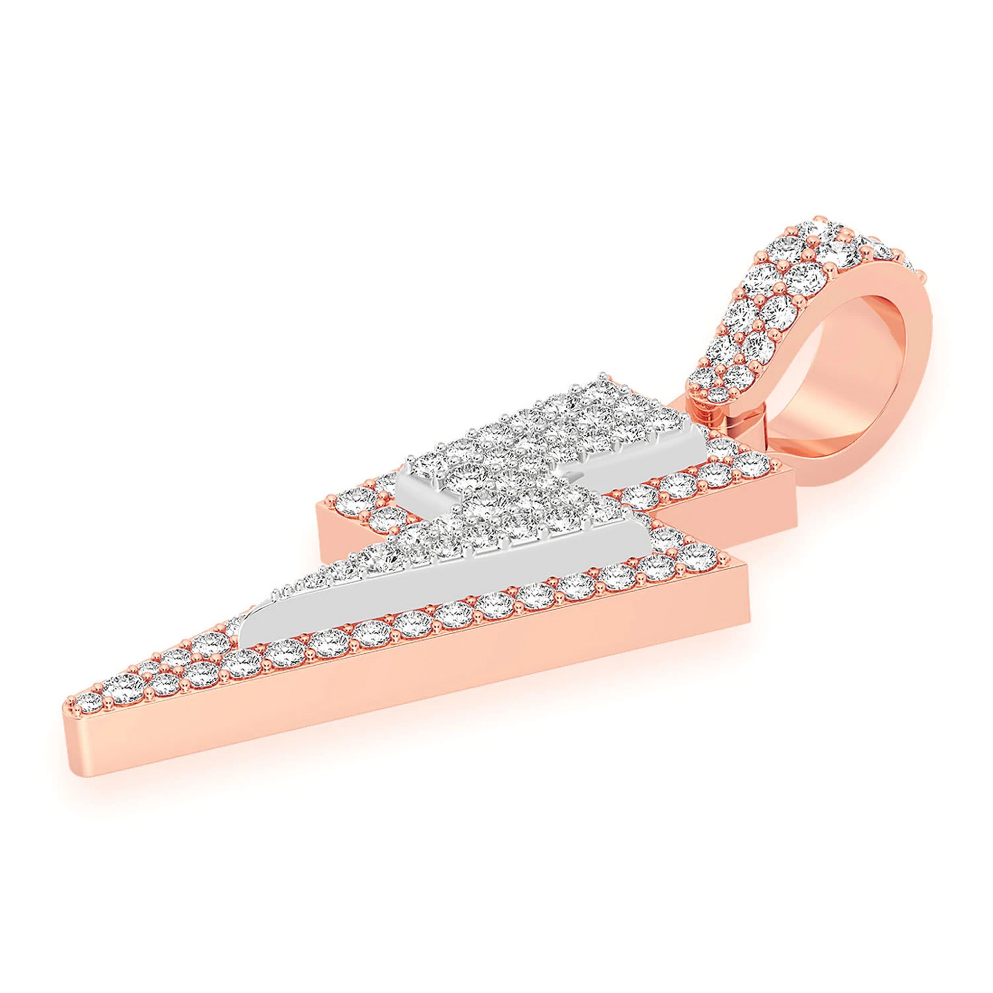 Super Lightning Pendant in 14K rose gold, Large | 1.25ctw, detail view