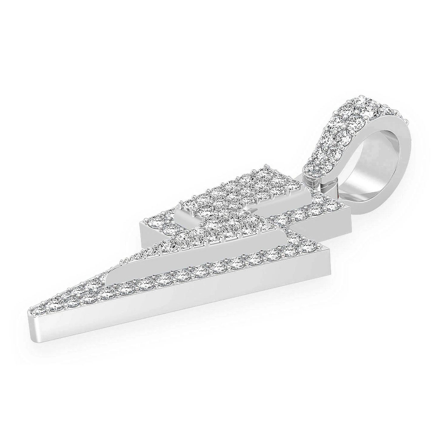 Super Lightning Pendant in 14K white gold, Large | 1.25ctw, detail view