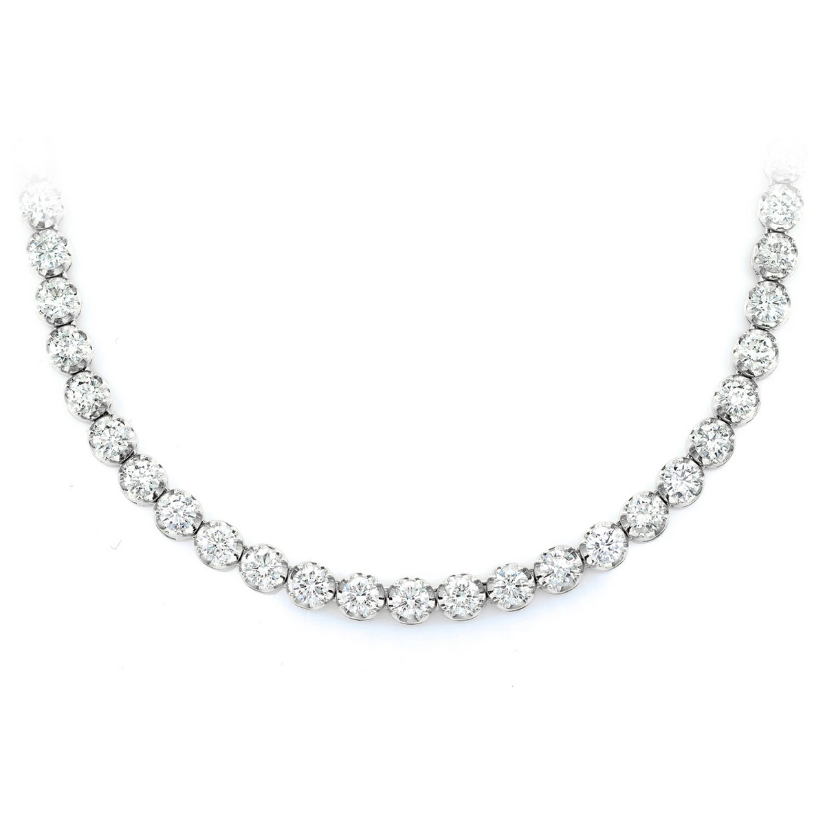 Crown Diamond Tennis Necklace