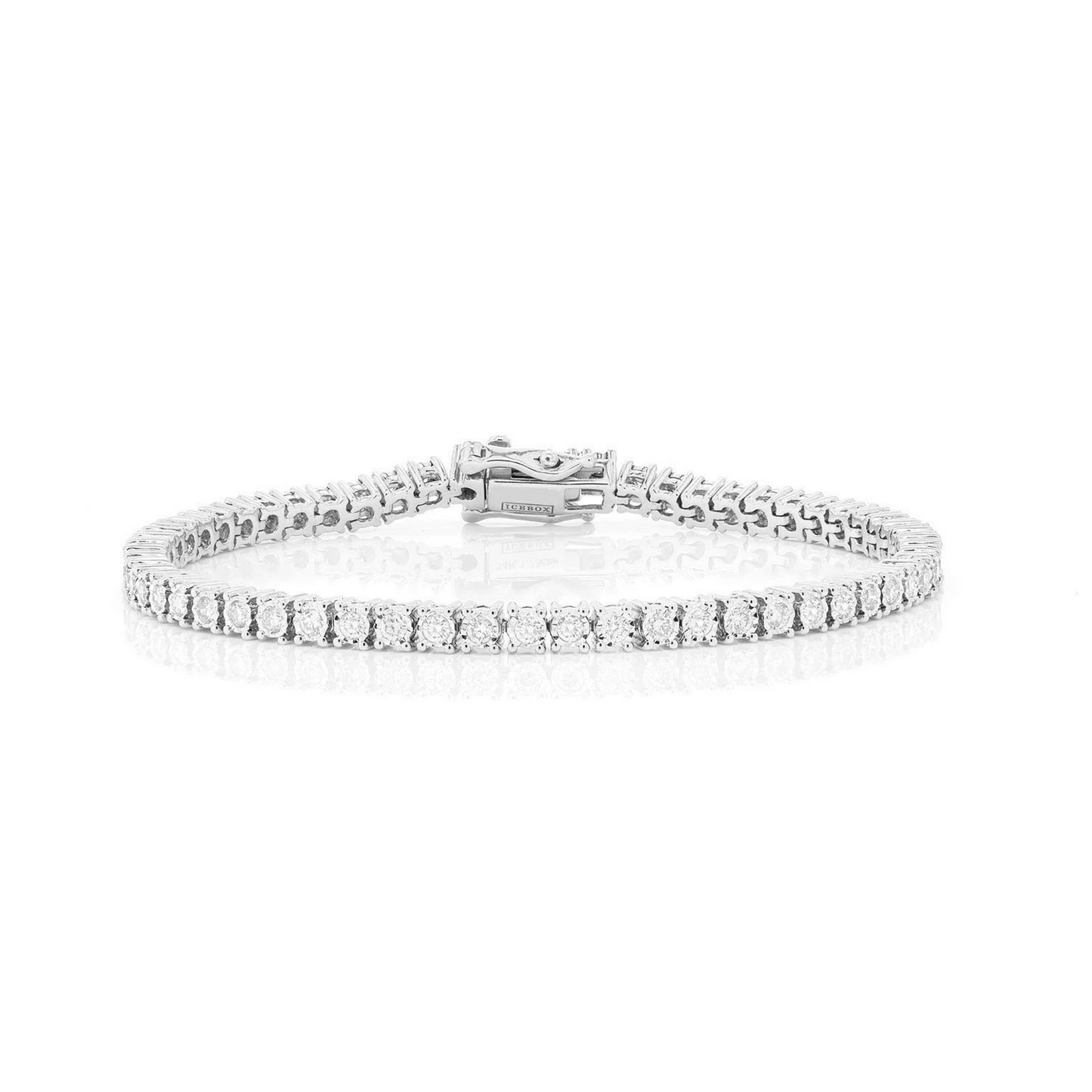 Miracle Diamond Tennis Bracelet in 14K white gold, 2pt / 1.25ctw, front view