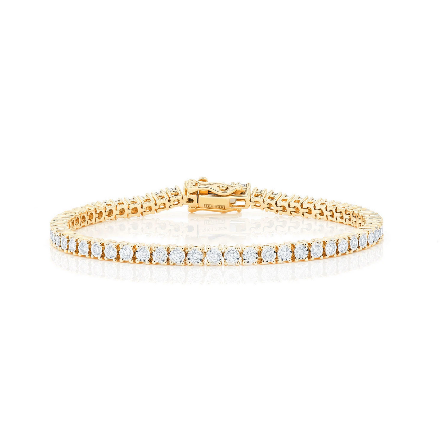 Miracle Diamond Tennis Bracelet in 14K yellow gold, 2pt / 1.25ctw, front view