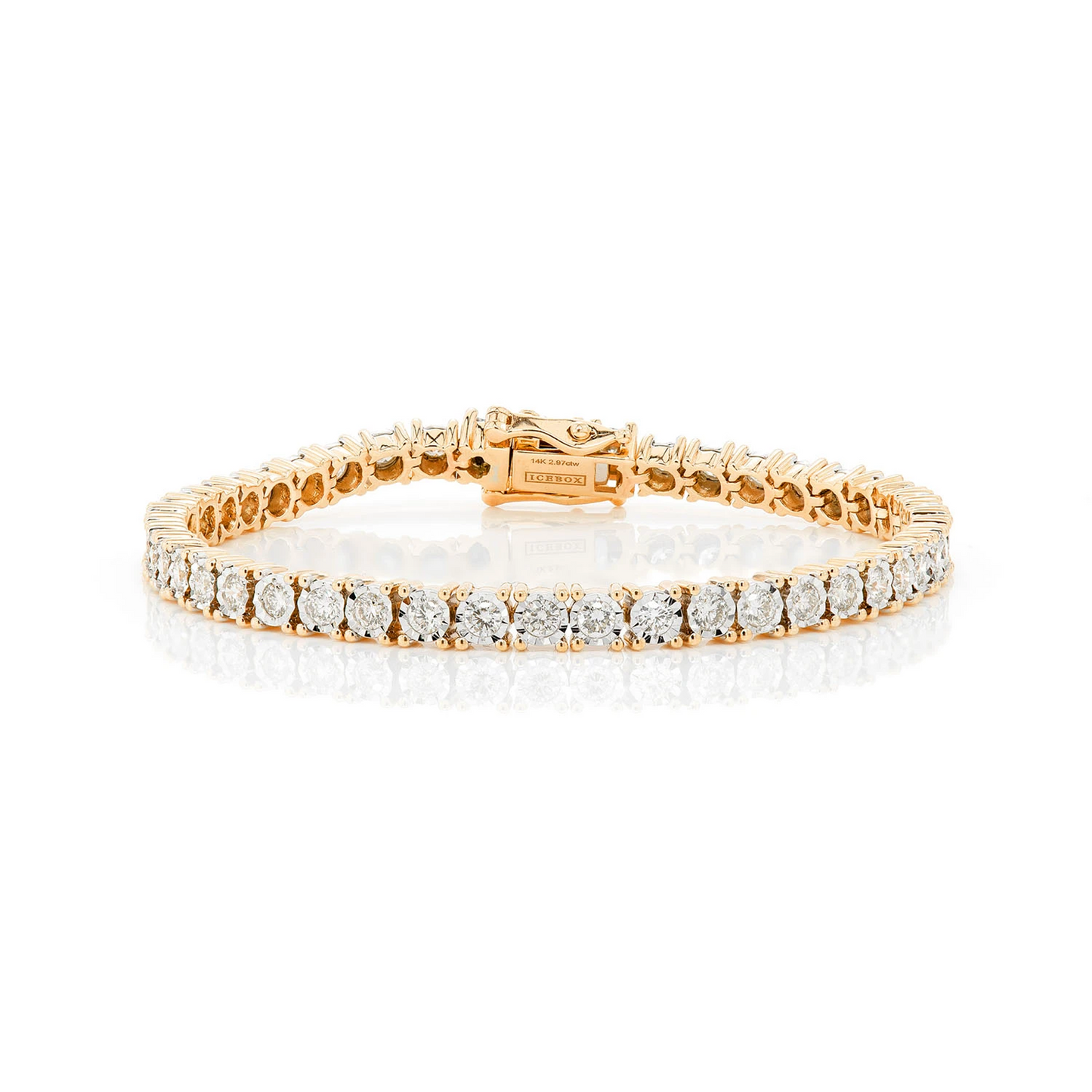 Miracle Diamond Tennis Bracelet in 14K yellow gold, 9pt / 4.50ctw, front view