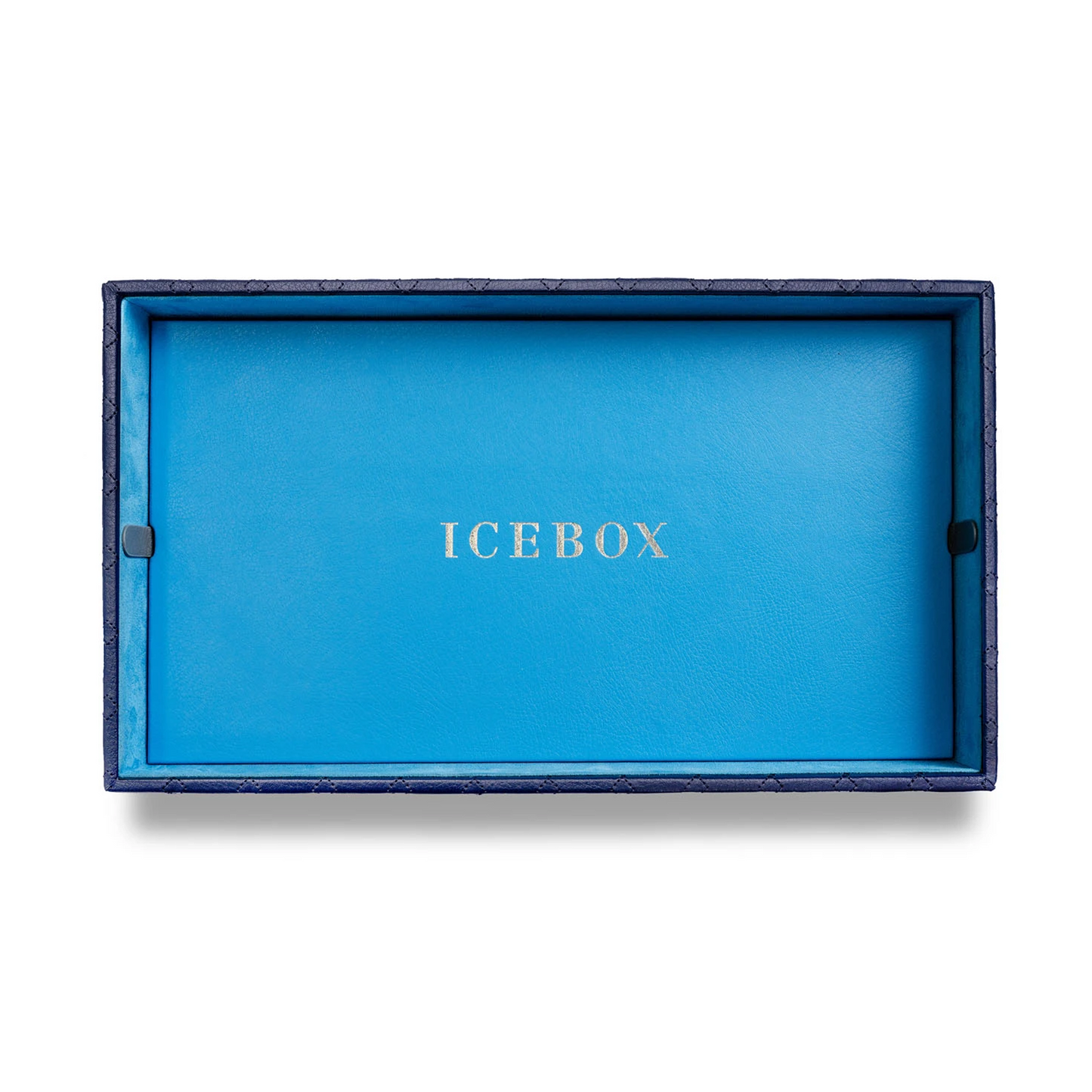2-Inch Leather Vault Tray in navy, detail view 2