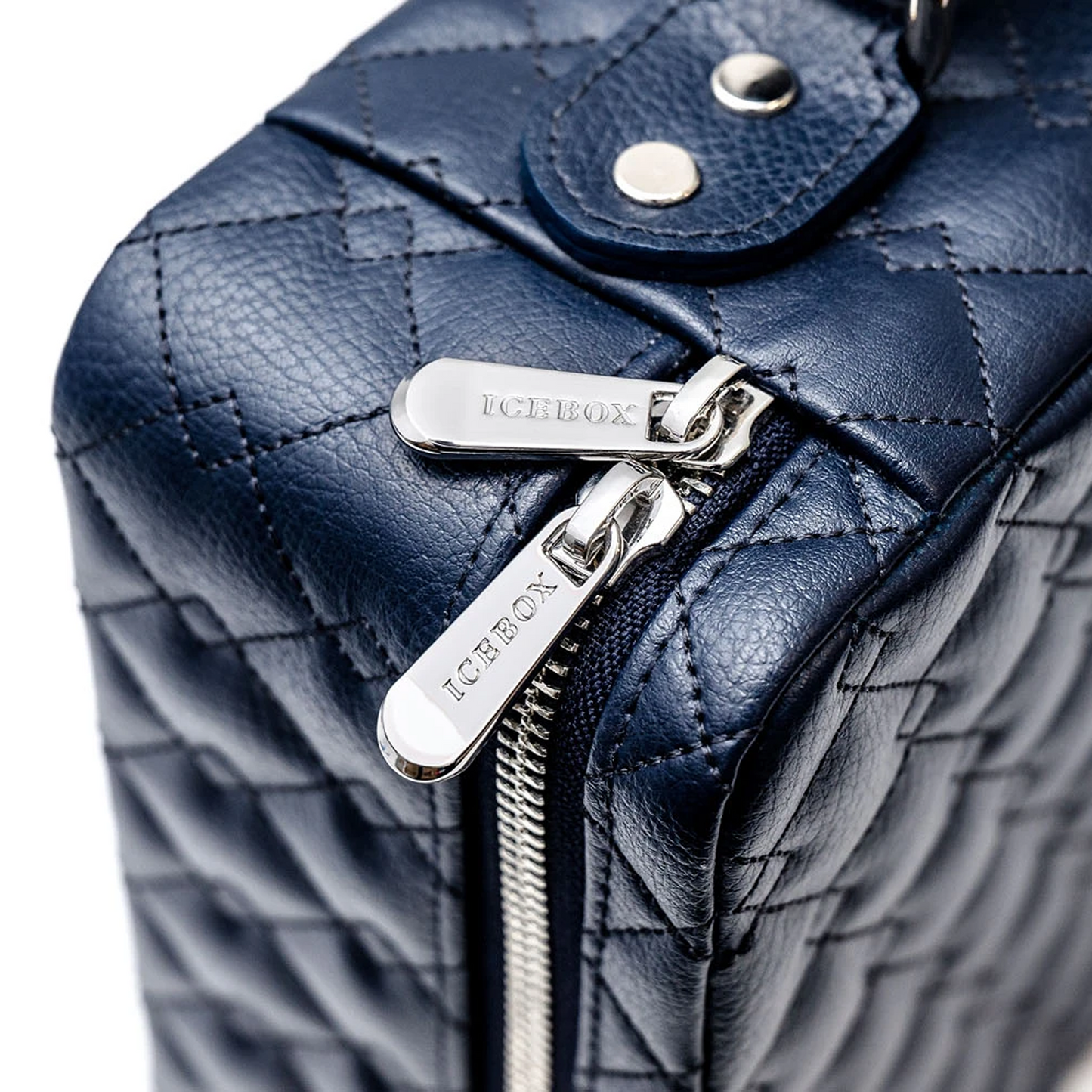Icebox Voyager Case in navy, side view 2