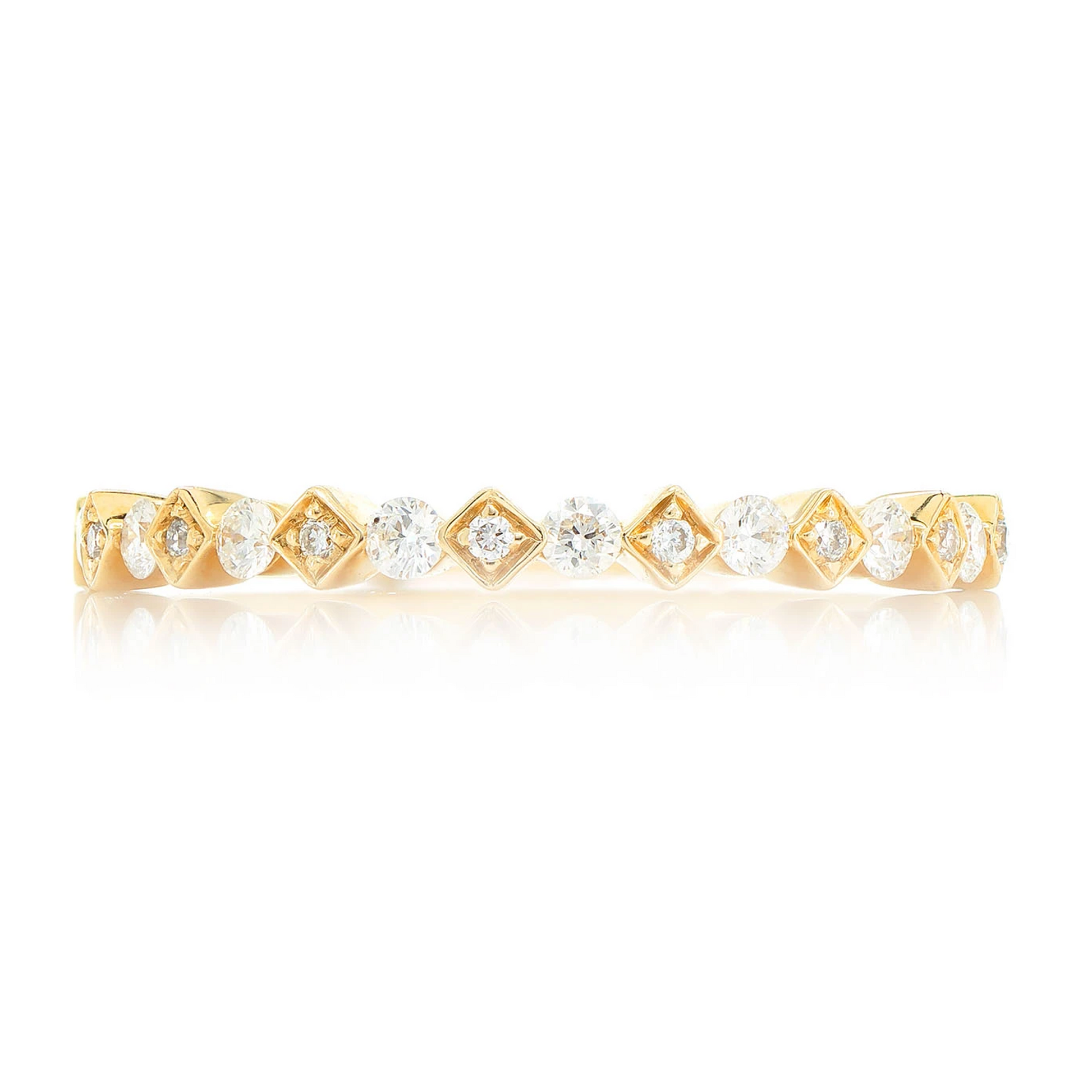 Stackable Wedding Band Ring in 14K yellow gold, front view