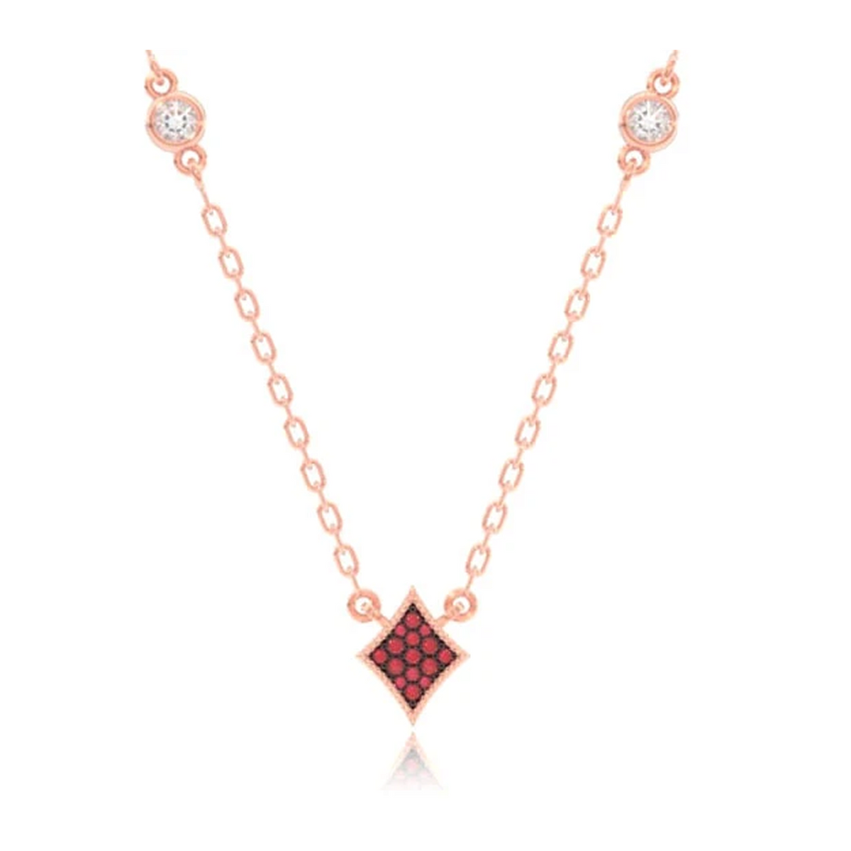 Diamond Playing Card Symbol Necklace