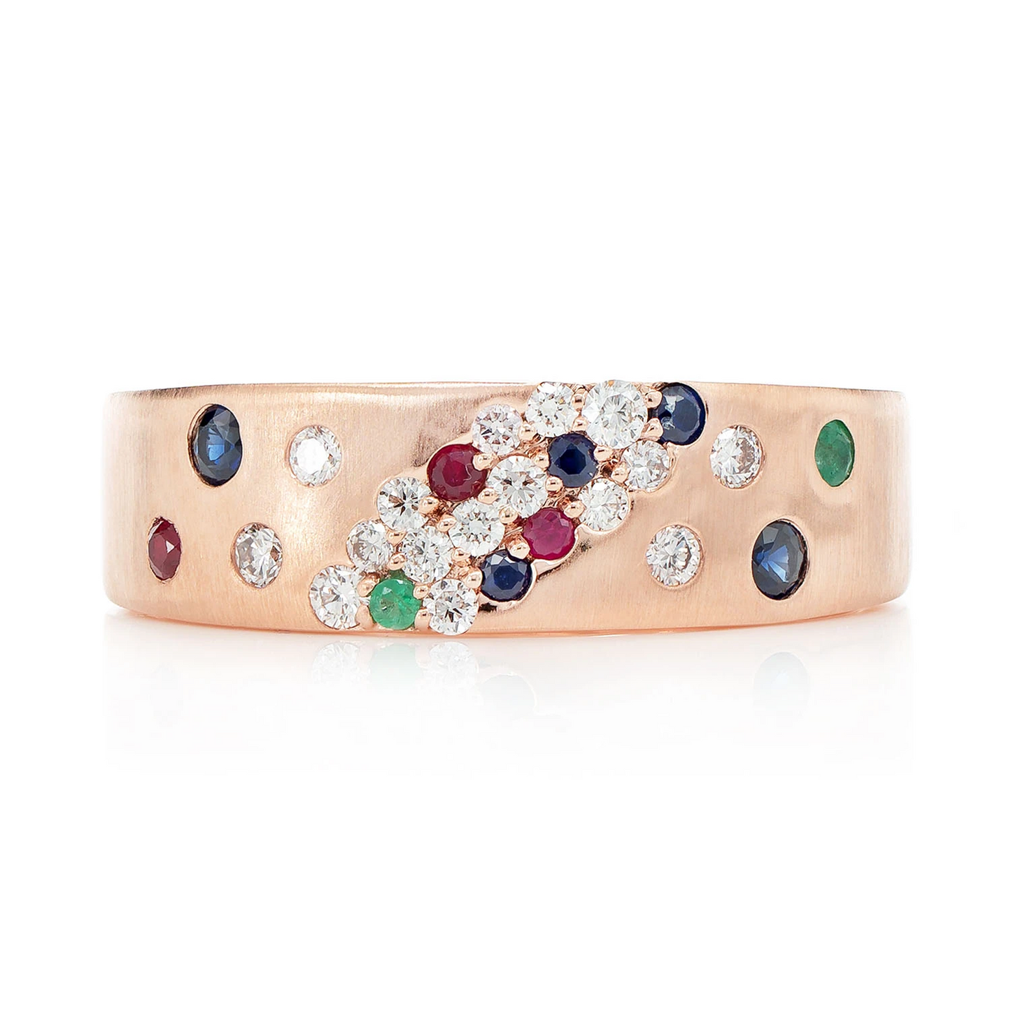 Scattered Cluster Multi Gem and Diamond Band Ring