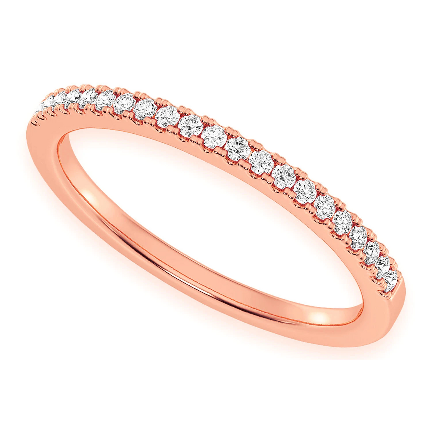 Classic Single Row Band Ring in 14K rose gold, detail view