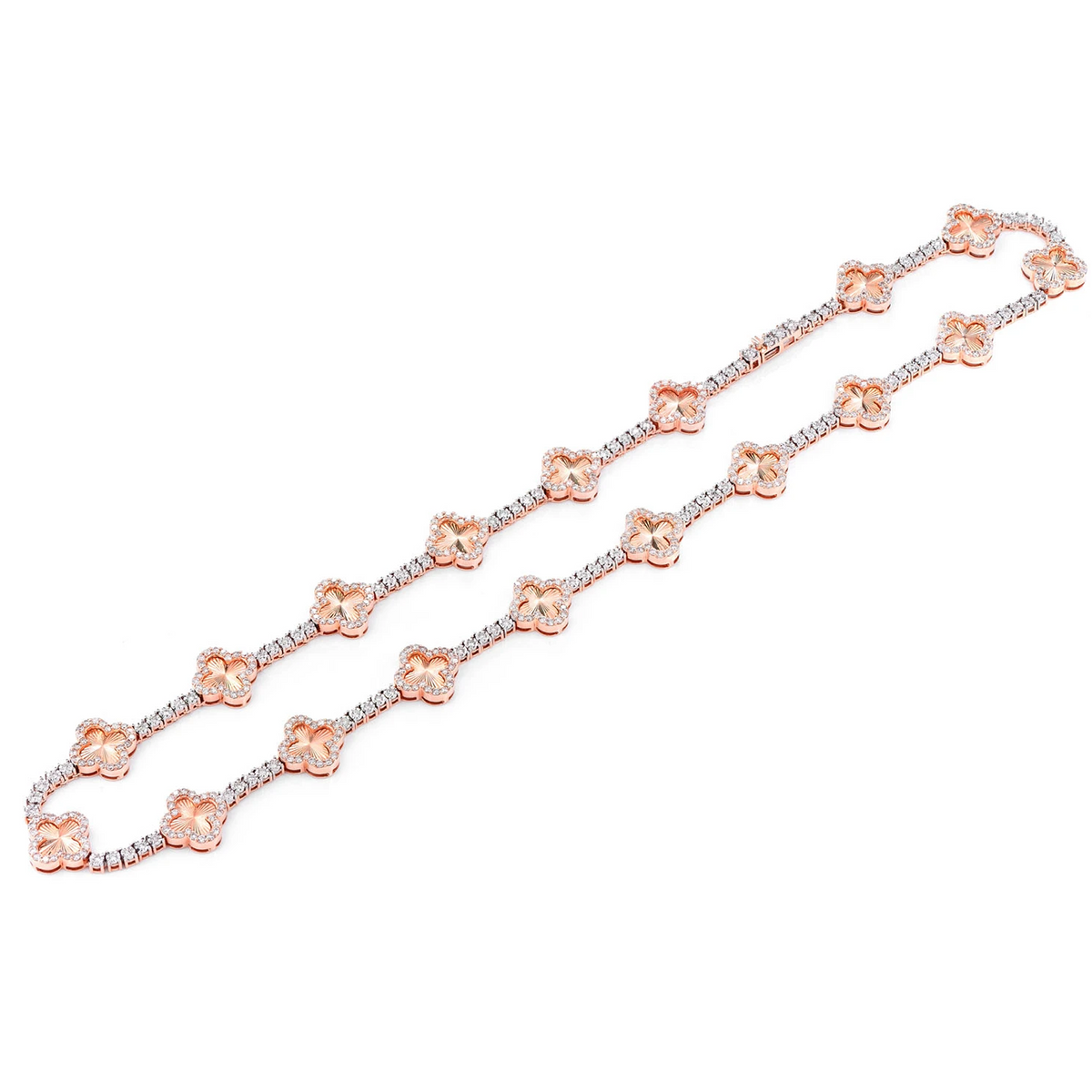 Miracle Clover Link Diamond Tennis Necklace