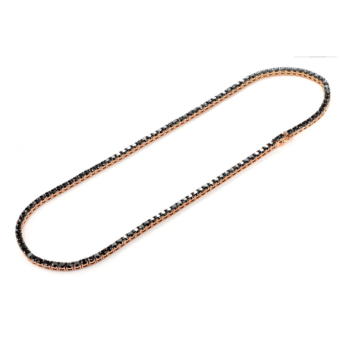 Black Diamond Prong Set Tennis Necklace