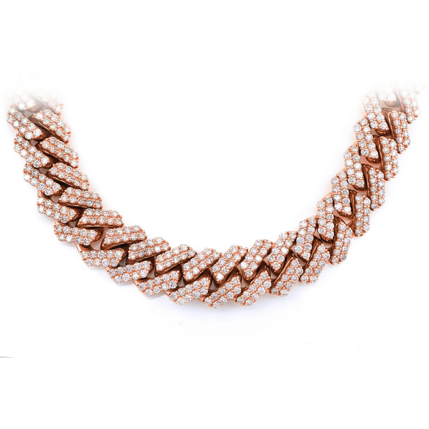 15mm Raised Prong Diamond Cuban Link Necklace