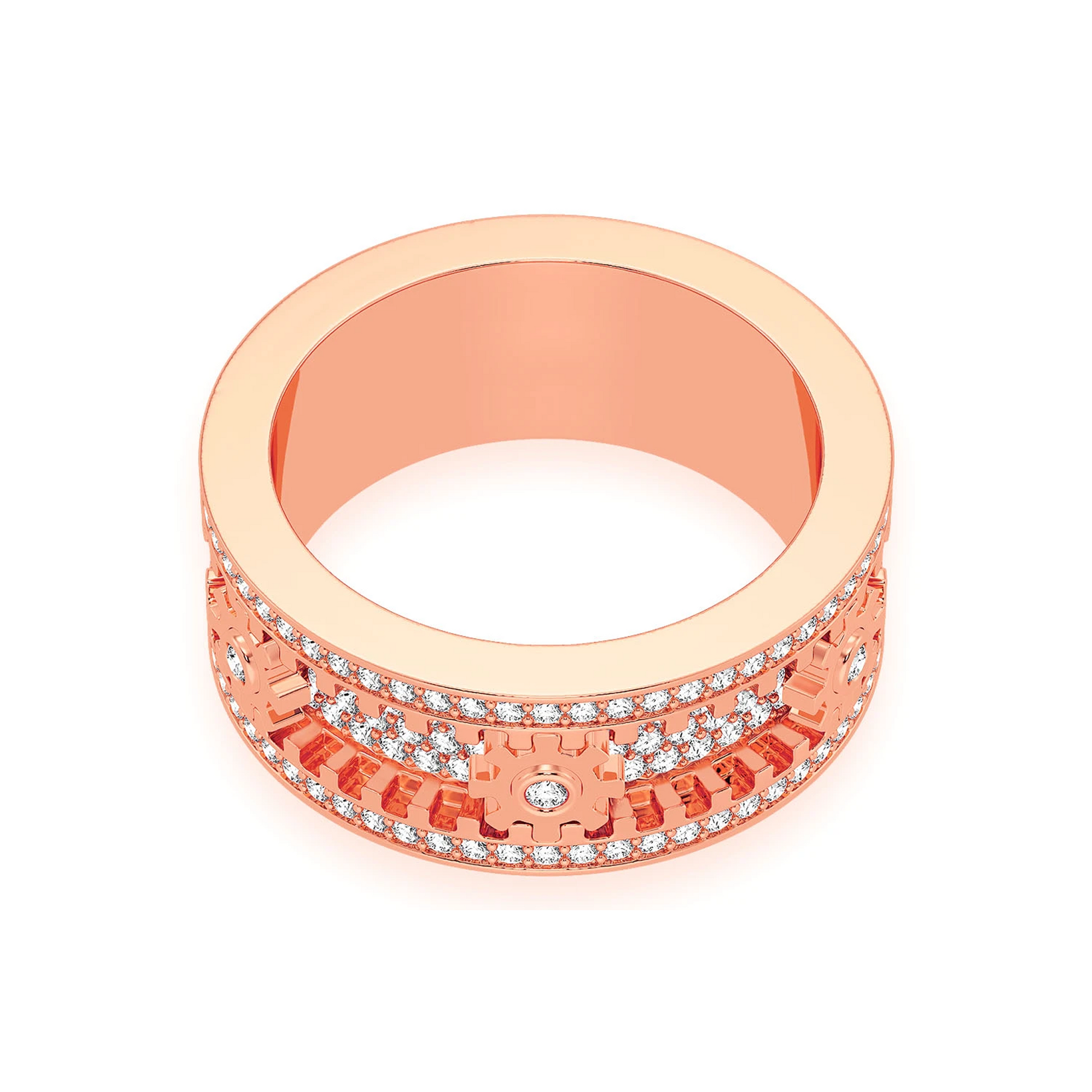 Fidget Gear Diamond Ring in 14K rose gold, alternate view