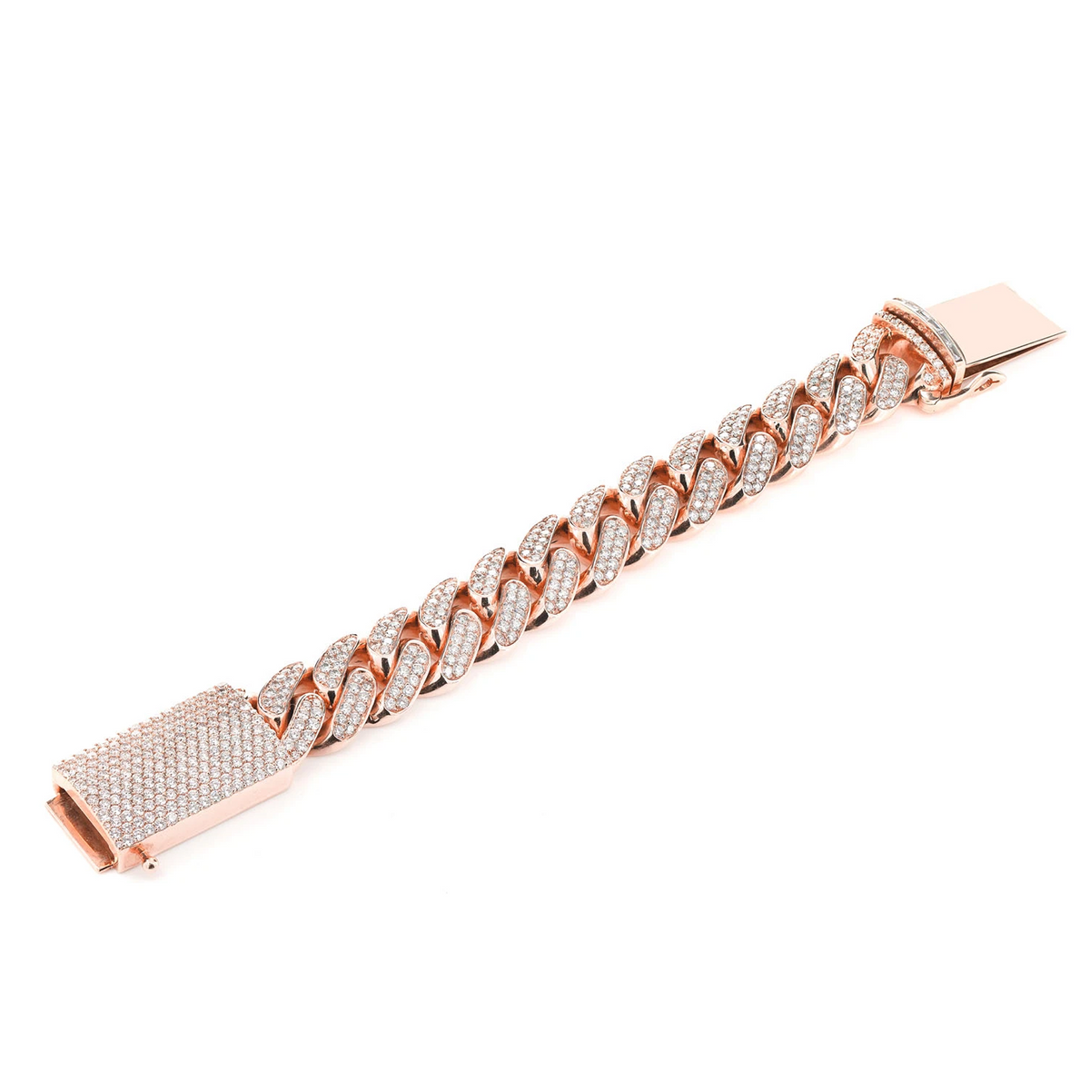 Two Row Diamond Miami Cuban Link Bracelet