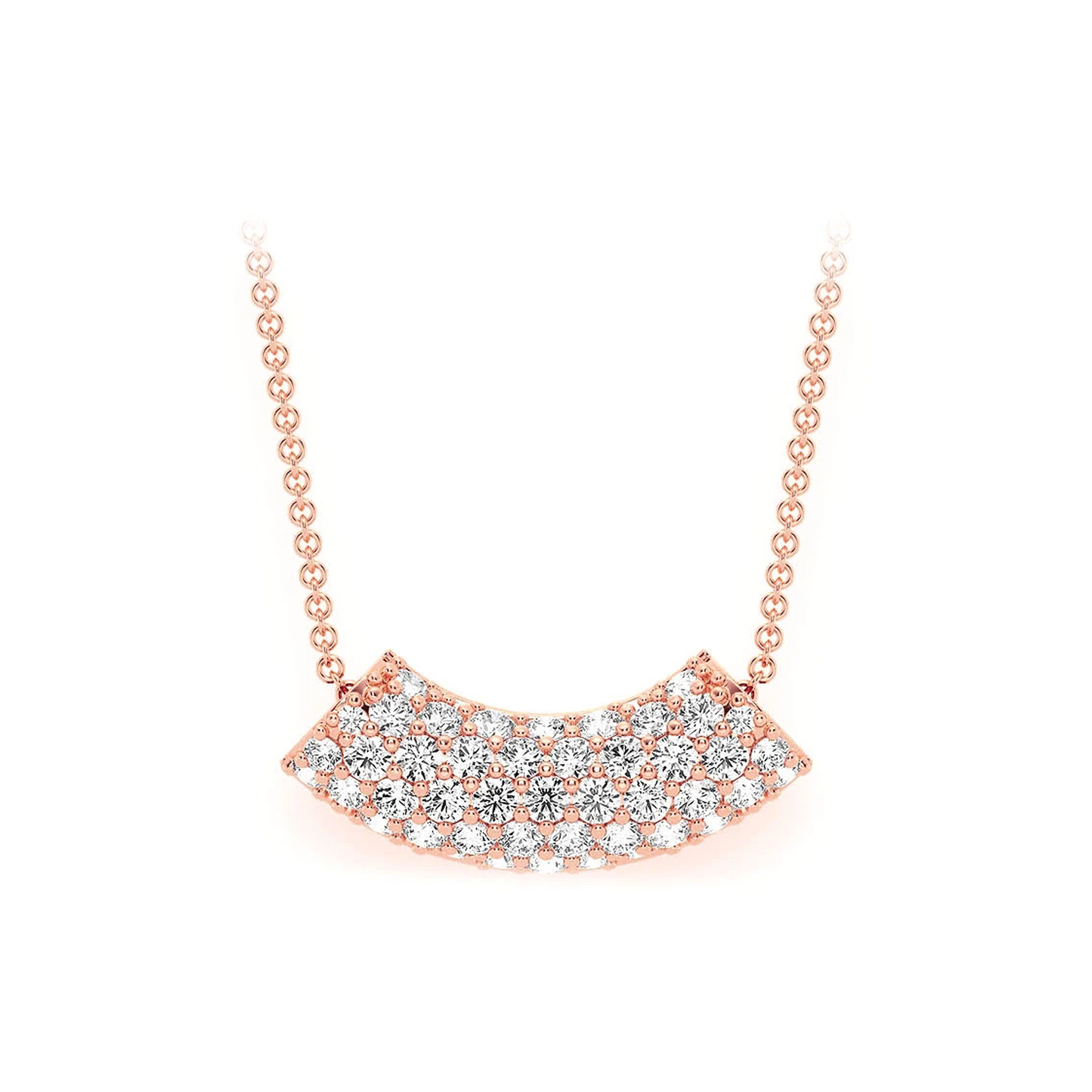 Noodle Diamond Pavé Pendant in 14K rose gold, front view