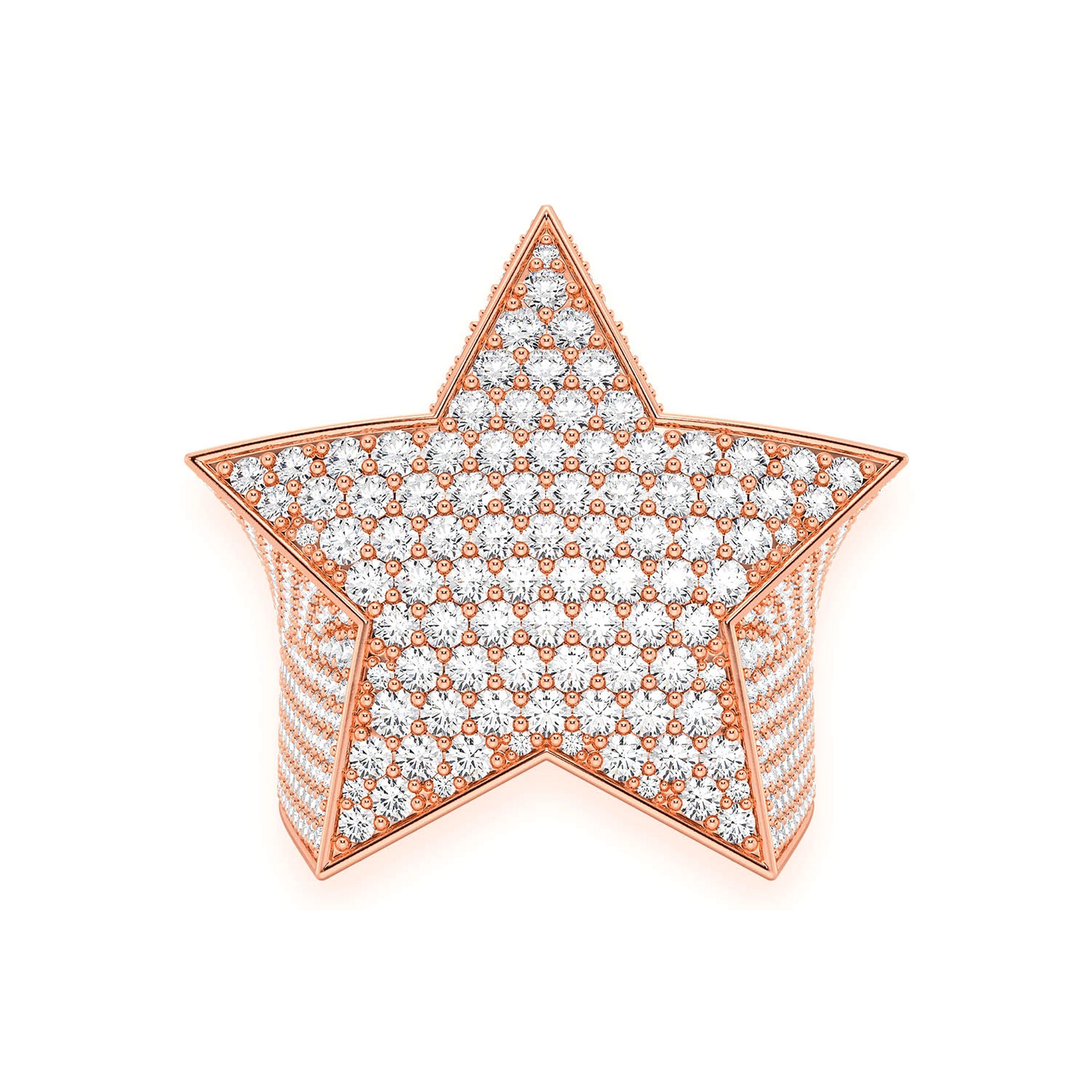 Super Star Diamond Ring in 14K rose gold, front view