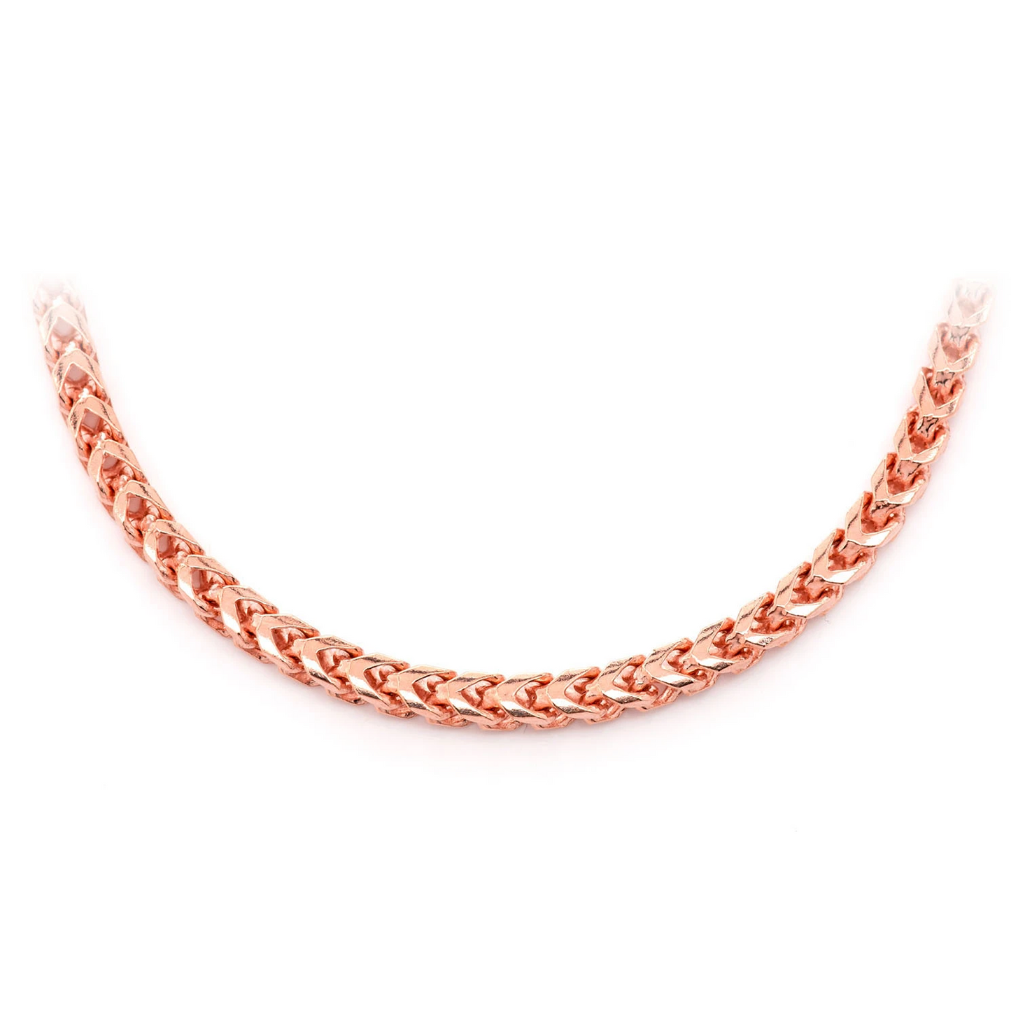 Franco Gold Chain in 14K rose gold, 4mm width, front view