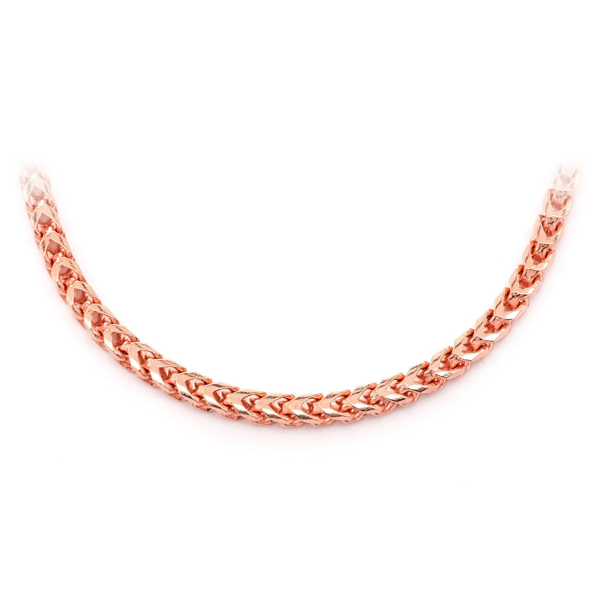 Franco Gold Chain in 14K rose gold, 4mm width, front view