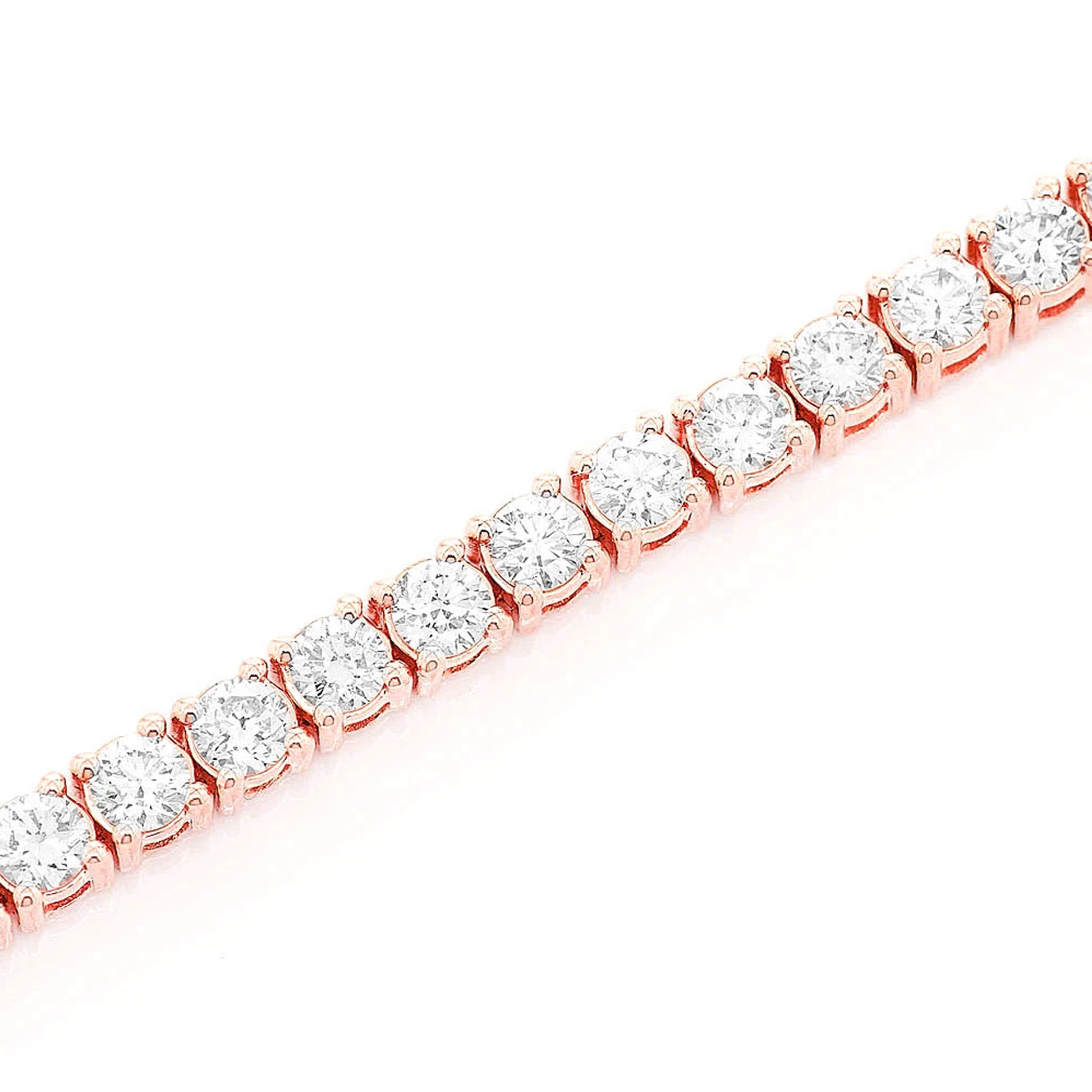 Prong Diamond Tennis Bracelet in 14K rose gold, 12pt / 8.25ctw, alternate view