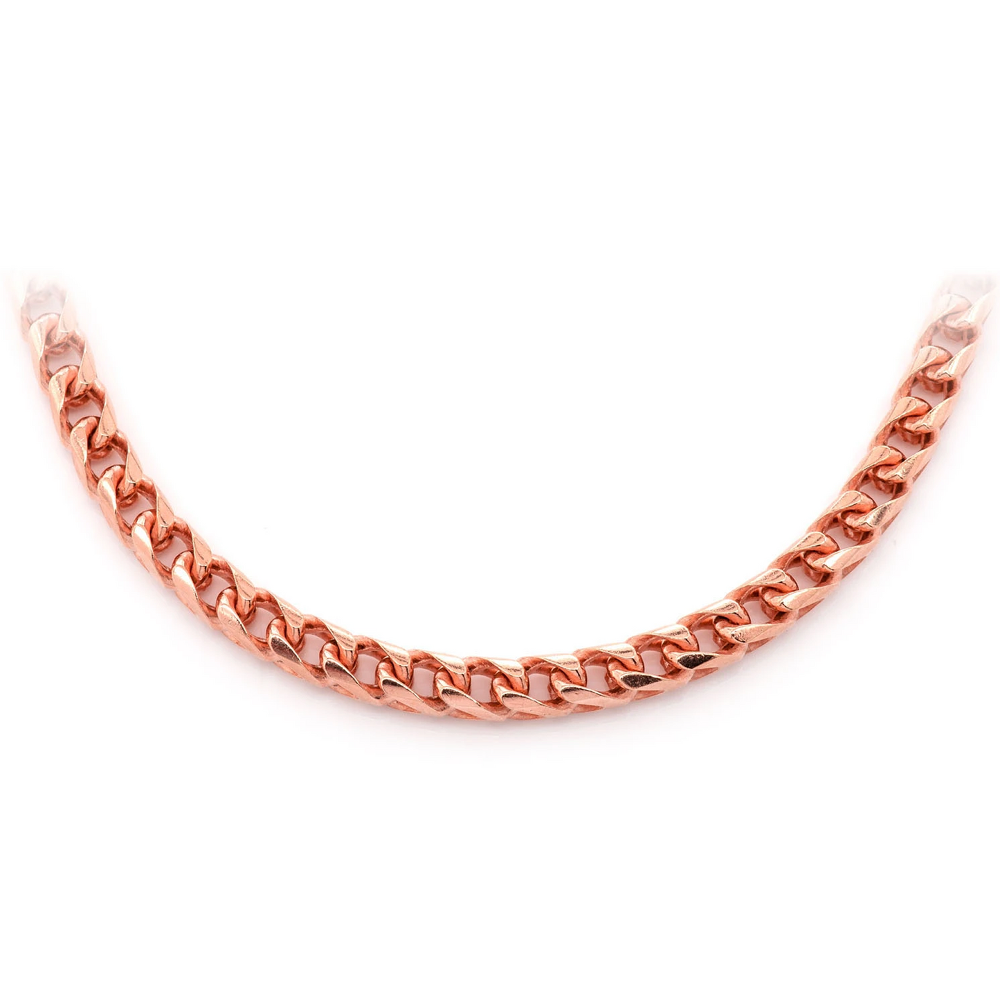 Franco Gold Chain in 14K rose gold, 5mm width, front view