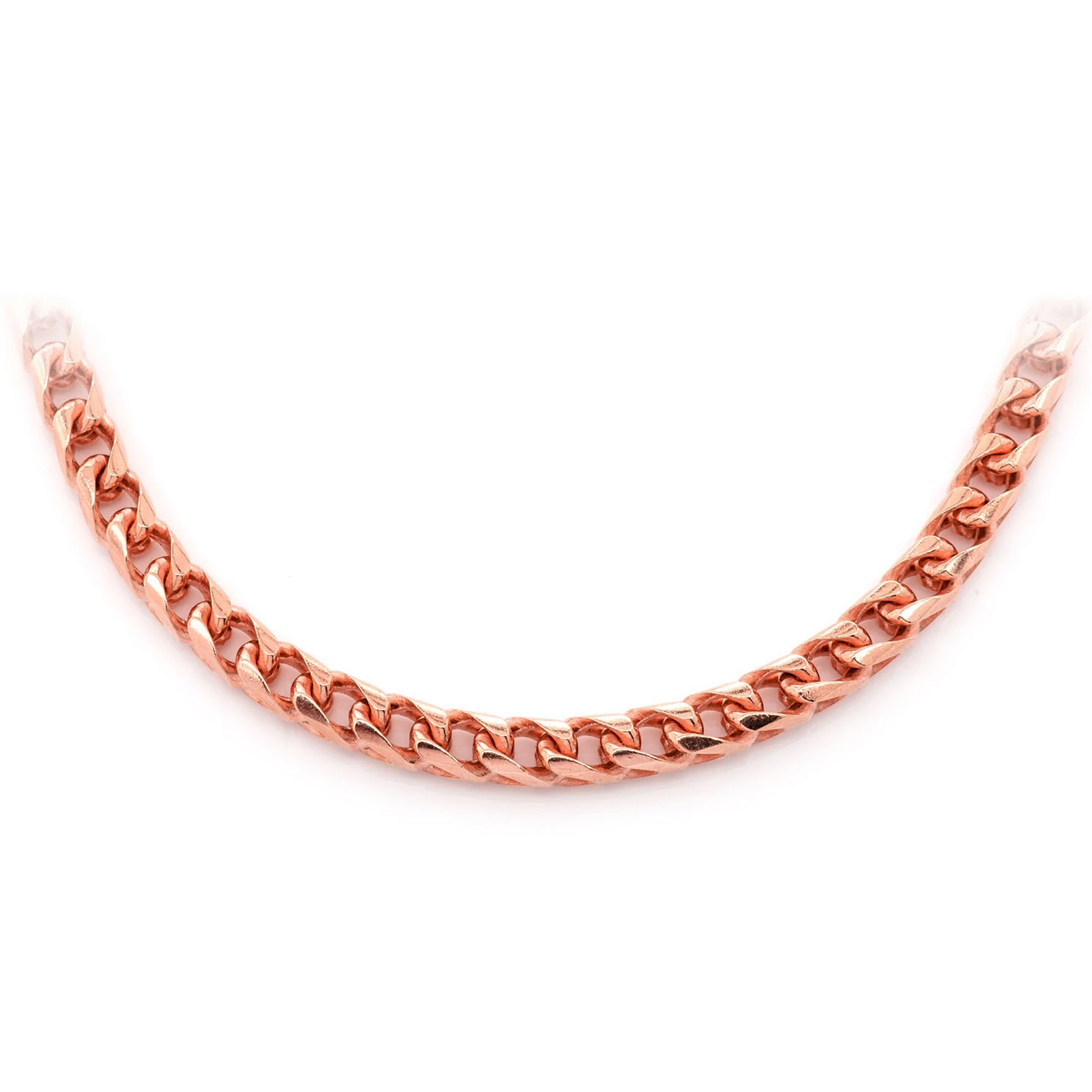 Franco Gold Chain in 14K rose gold, 5mm width, front view