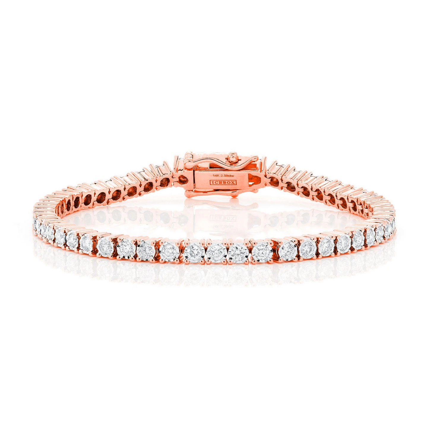 Miracle Diamond Tennis Bracelet in 14K rose gold, 6pt / 2.75ctw, front view