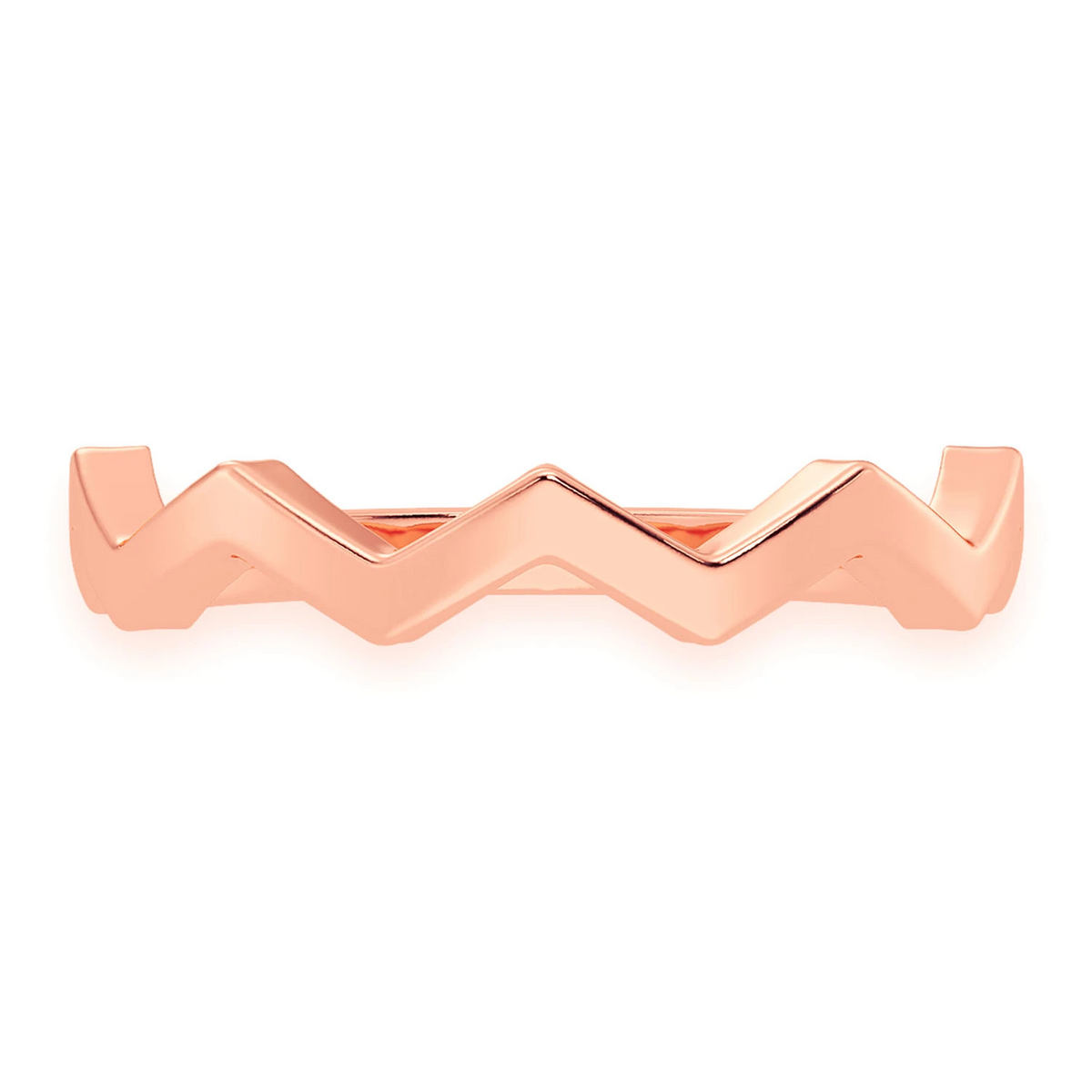 Zig Zag Ring 14k in rose gold, front view