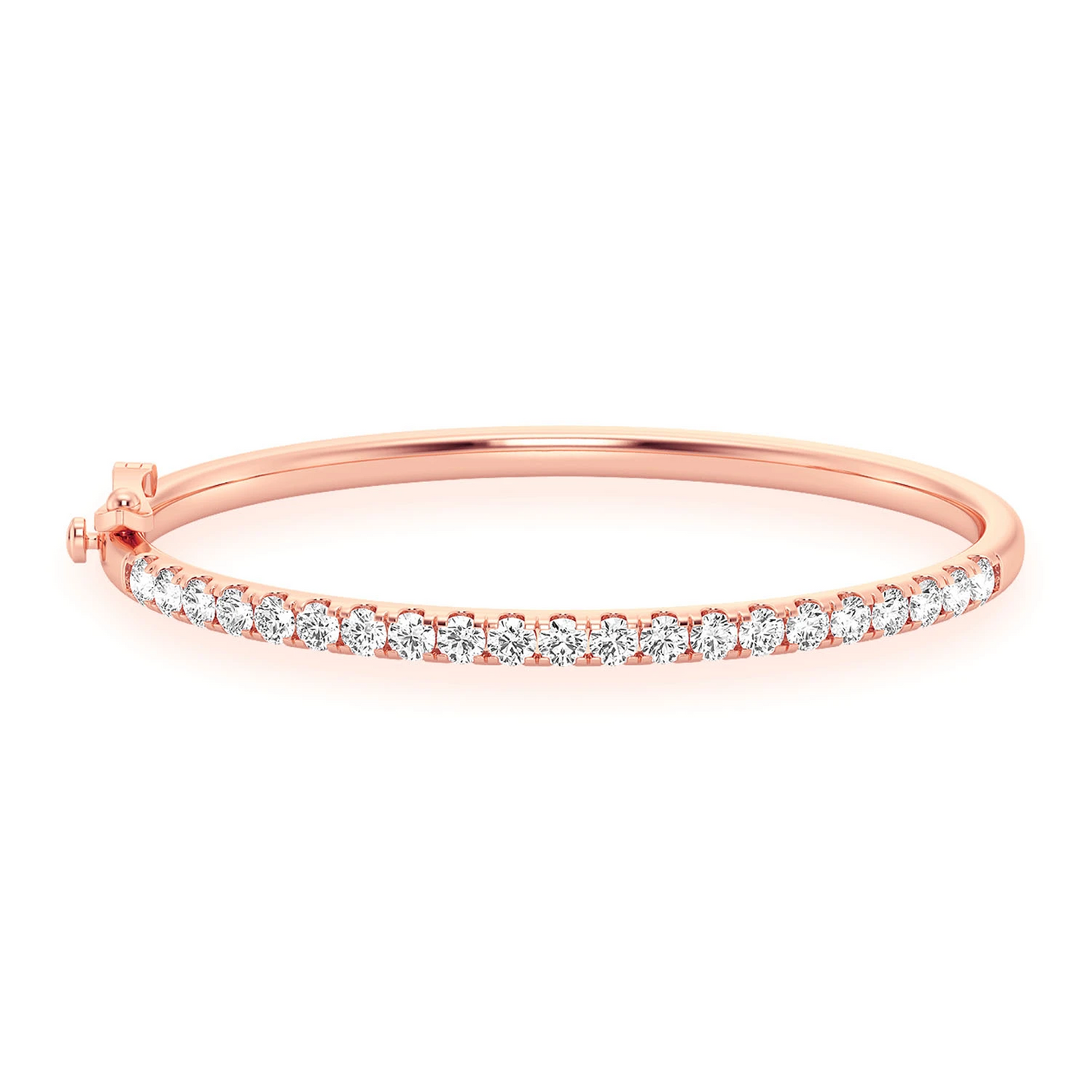 Scallop Diamond Bangle in 14K rose gold, 10pt / 2.15ctw, front view