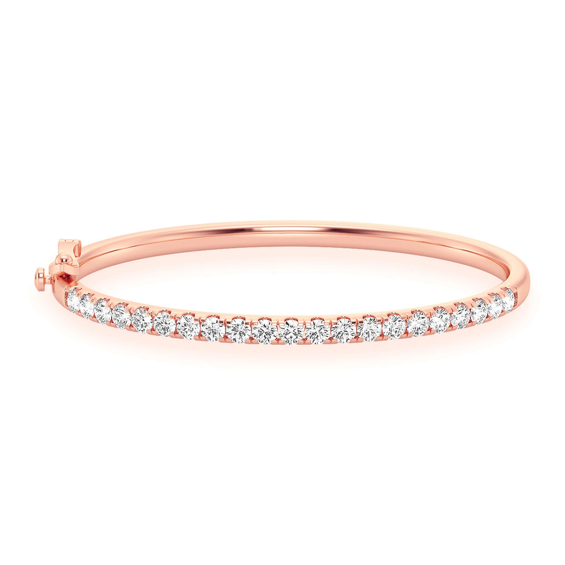 Scallop Diamond Bangle in 14K rose gold, 10pt / 2.15ctw, front view