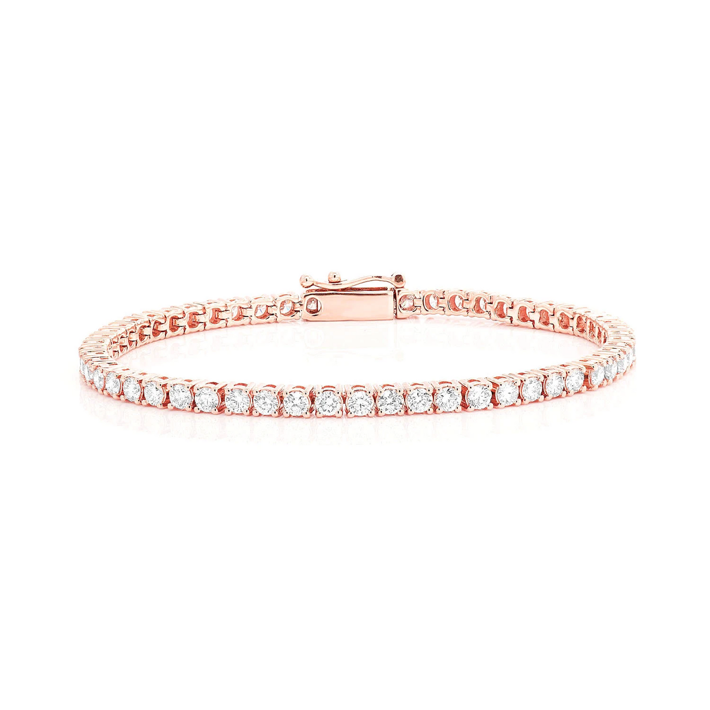 Prong Diamond Tennis Bracelet in 14K rose gold, 12pt / 8.25ctw, front view