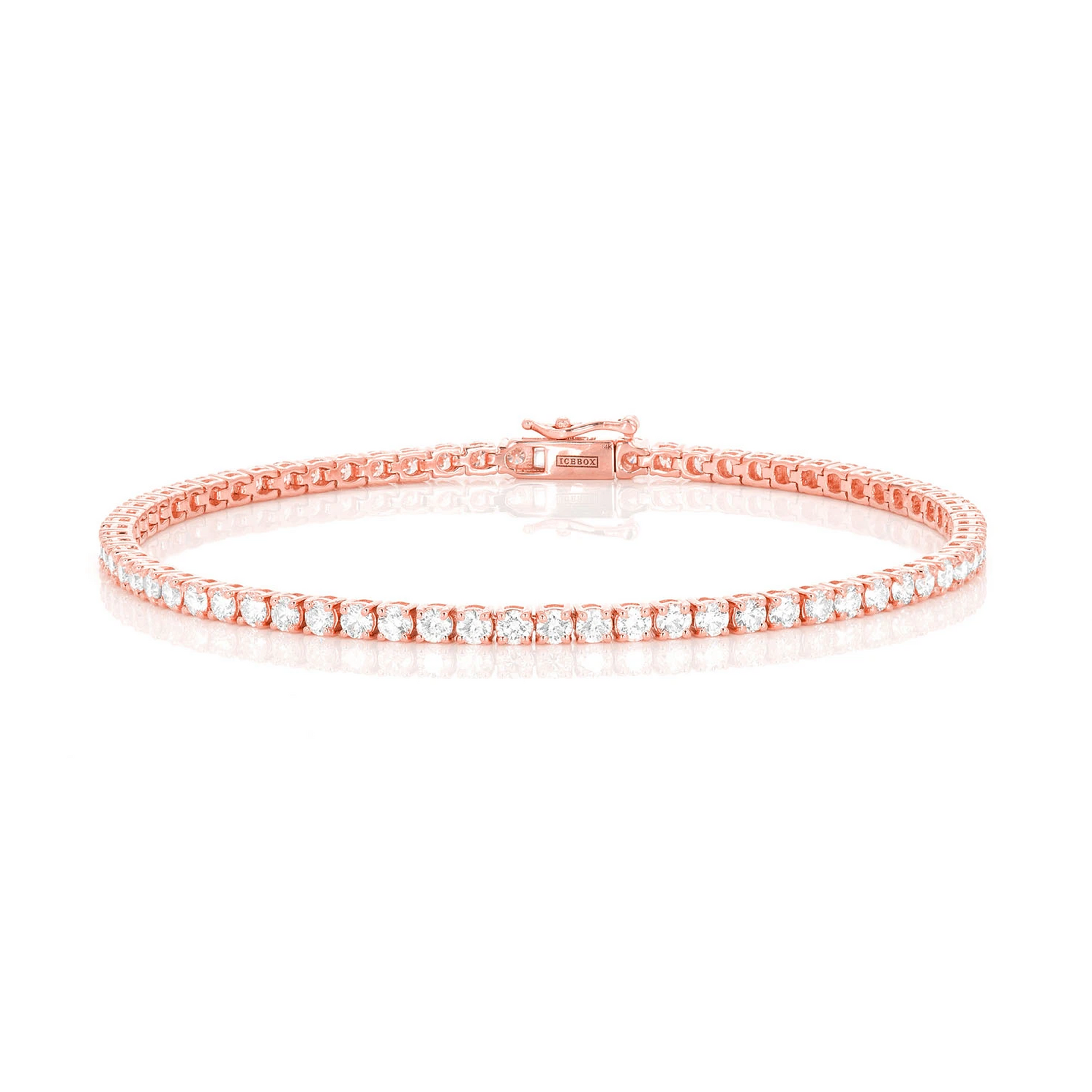 Prong Diamond Tennis Bracelet in 14K rose gold, 8pt / 6.00ctw, front view