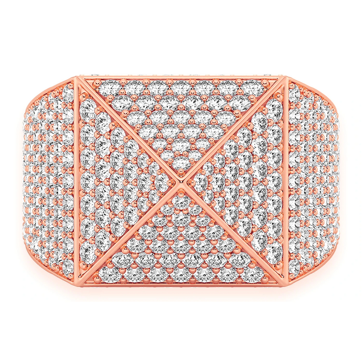 Pyramid Ring 14k in rose gold, worn on hand