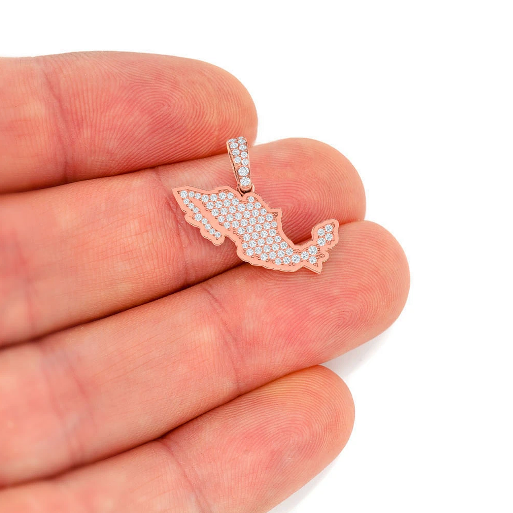 Mexico Diamond Pendant in 14K rose gold, angled view
