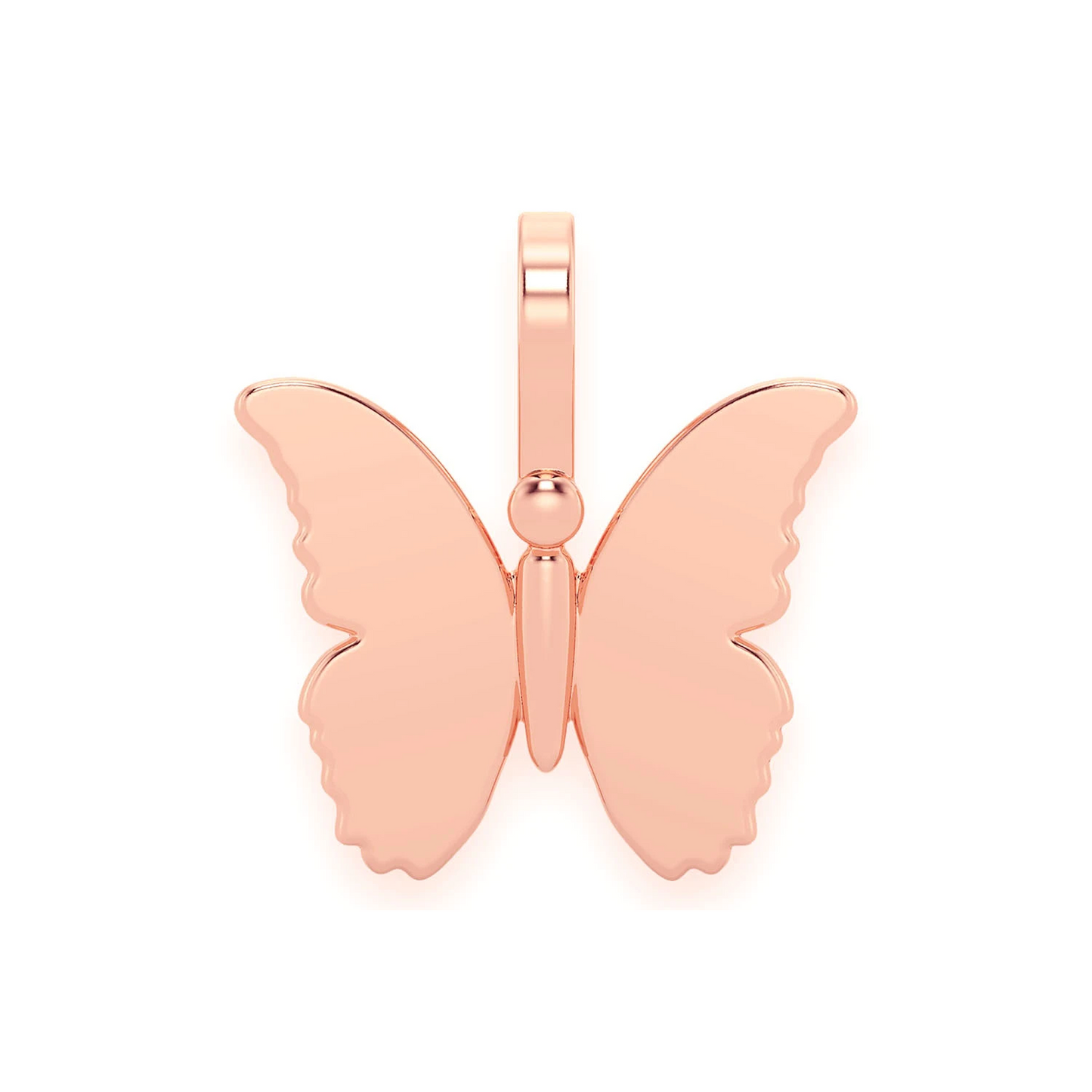Butterfly Pendant in 14K rose gold, Pure | Solid Gold, front view