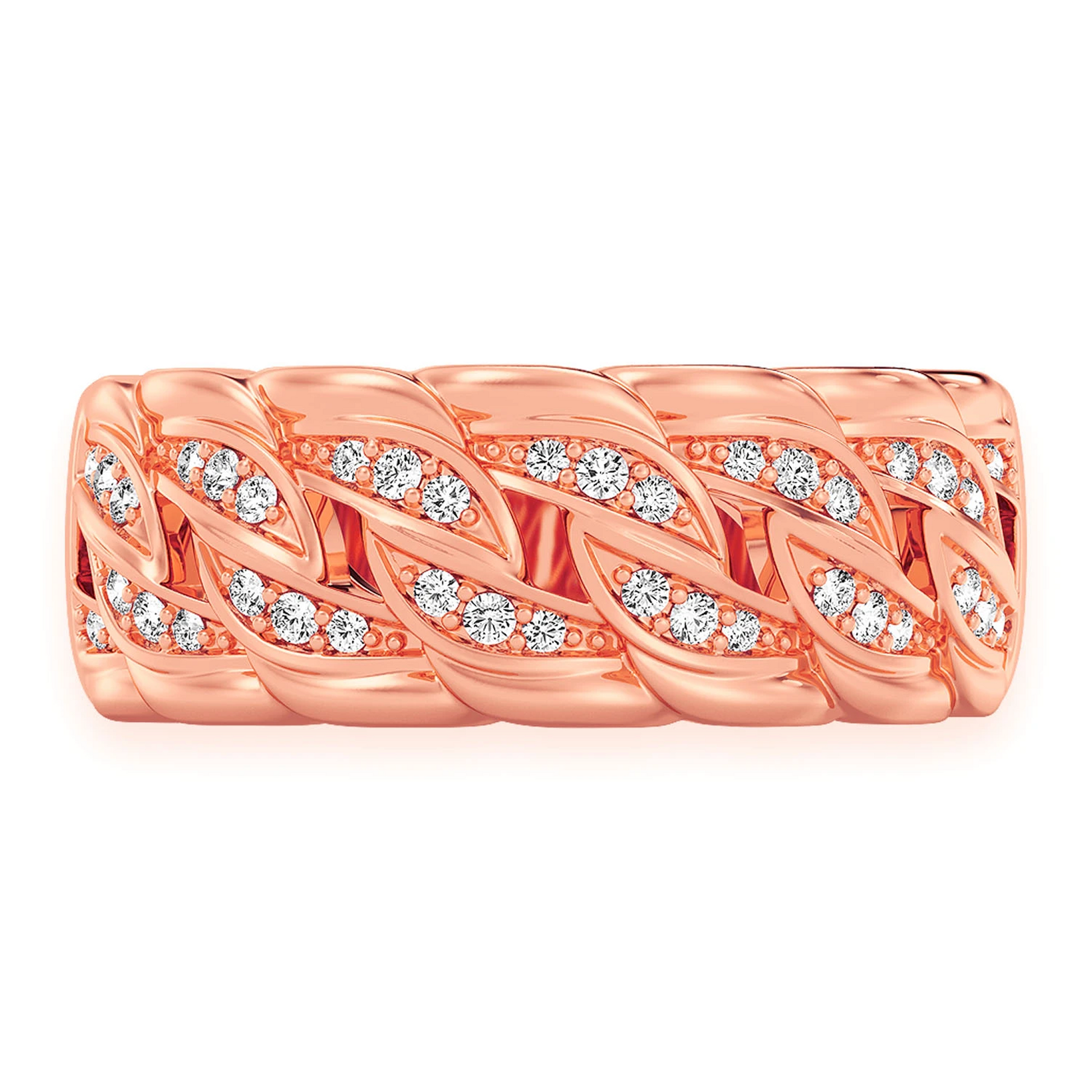 Twisted Cuban Band in 14K rose gold, front view