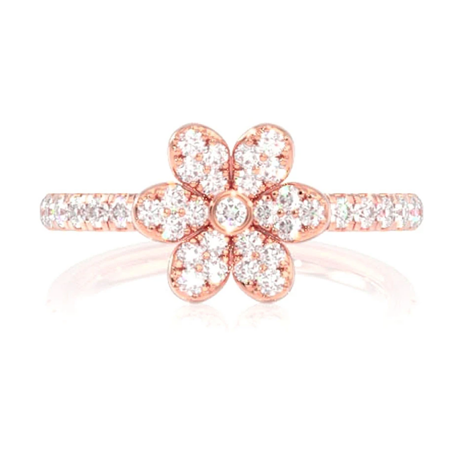 Diamond Petal Ring in 14K rose gold, front view