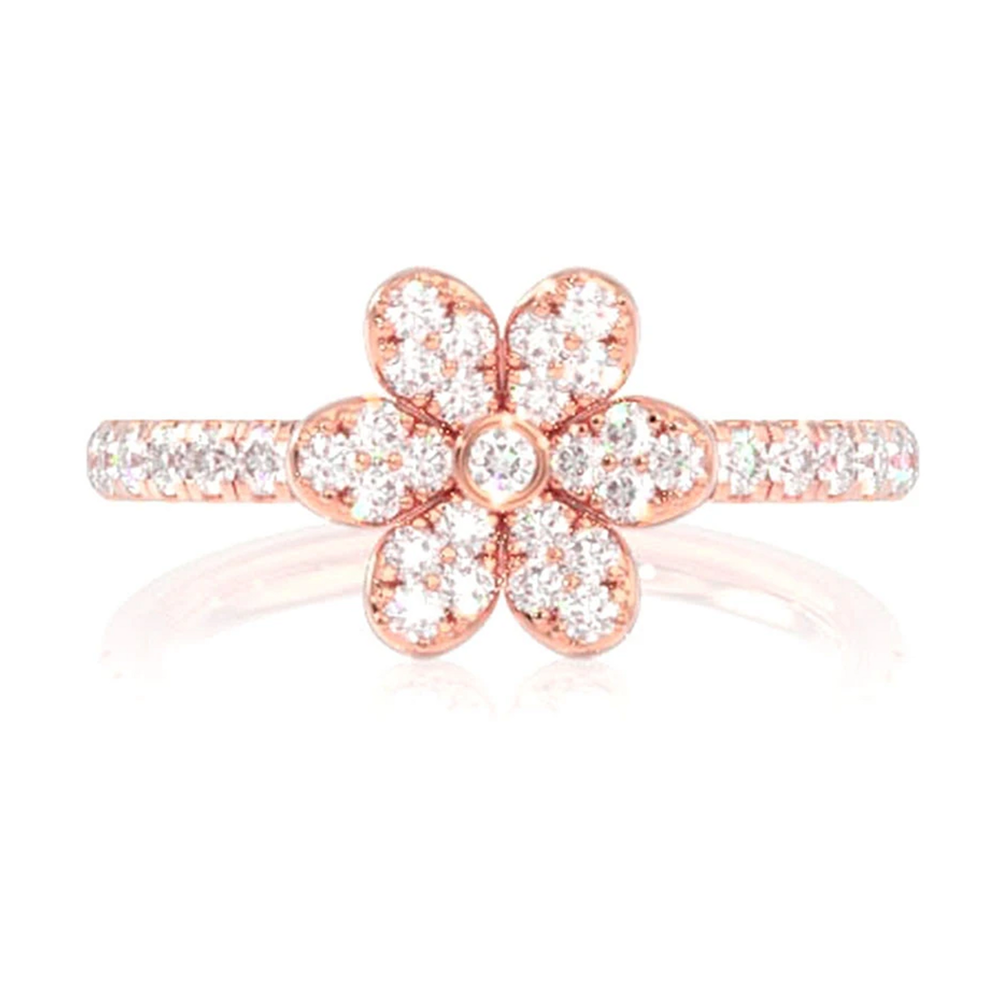 Diamond Petal Ring in 14K rose gold, front view