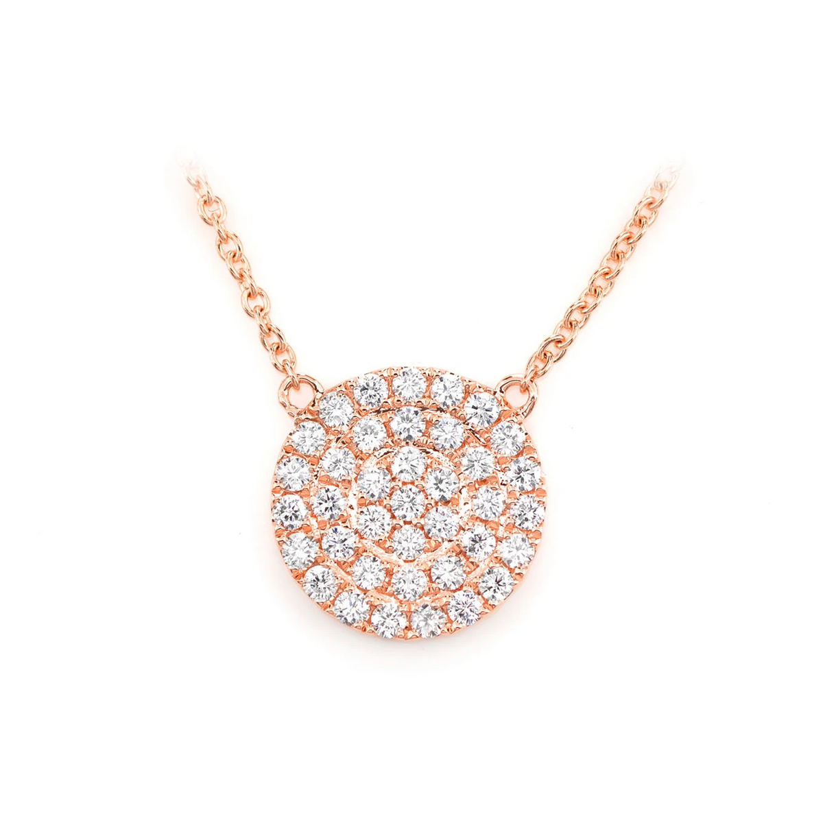Round Double Halo Cluster Diamond Necklace