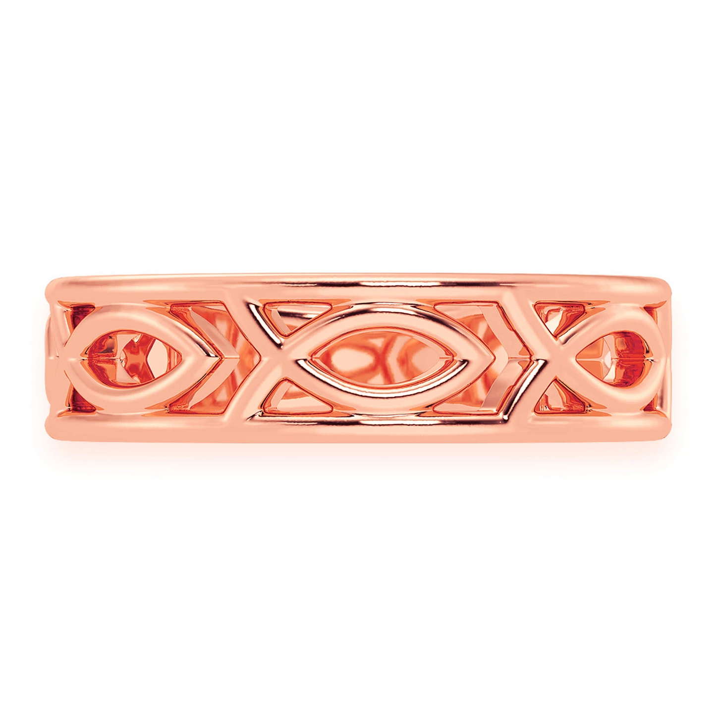 Ichthys Gold Ring in 14K rose gold, front view