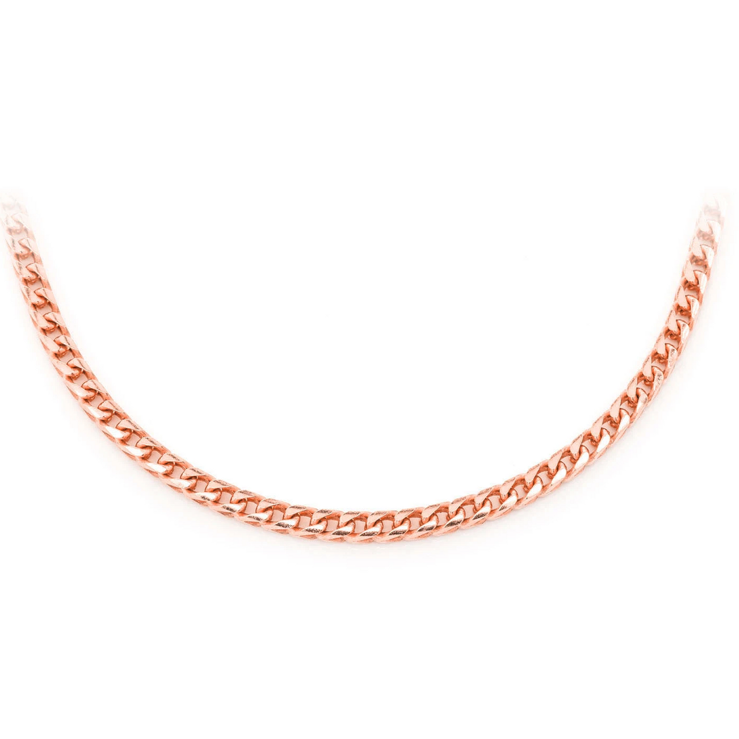 Franco Gold Chain in 14K rose gold, 2mm width, front view