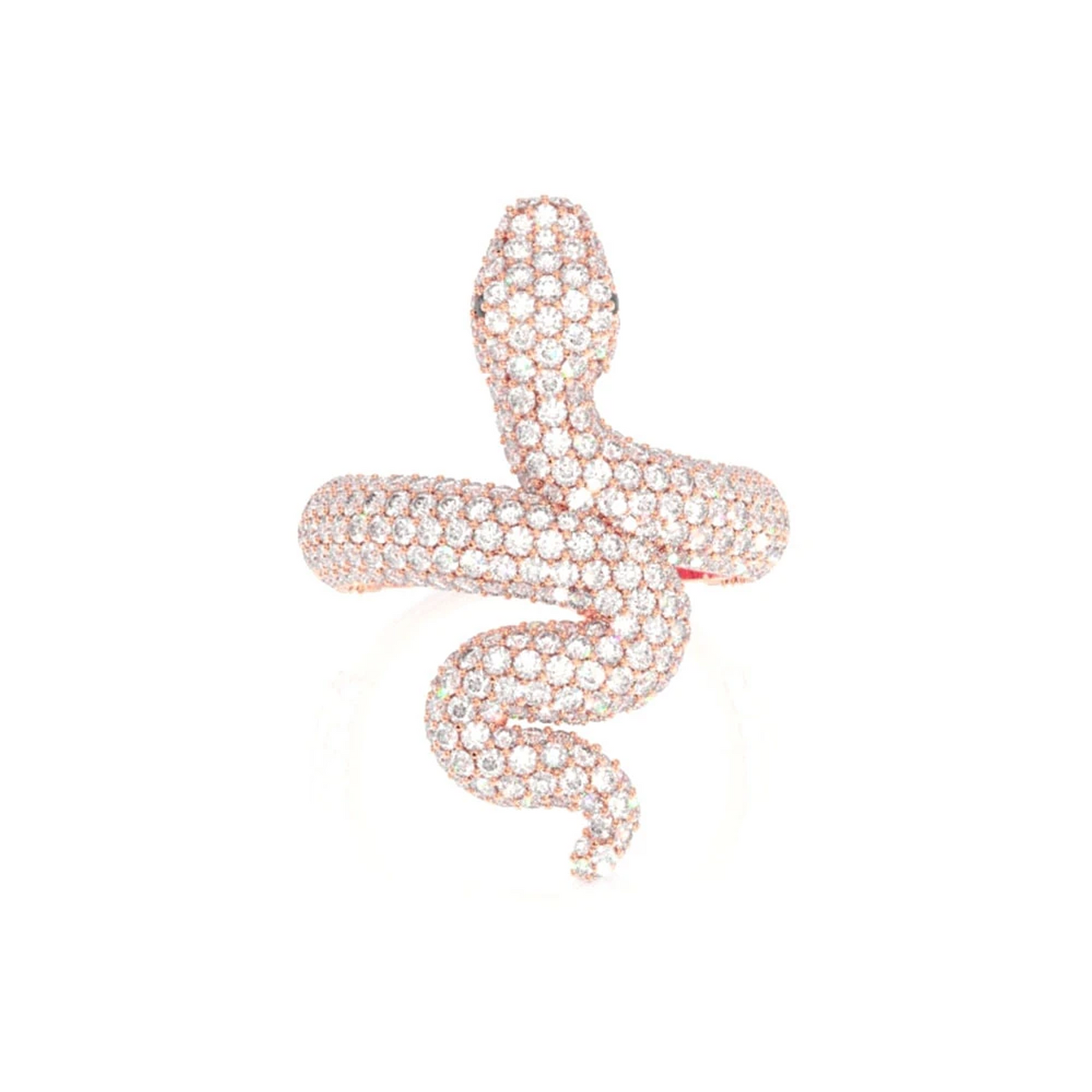 Snake Diamond Ring in 14K rose gold, front view