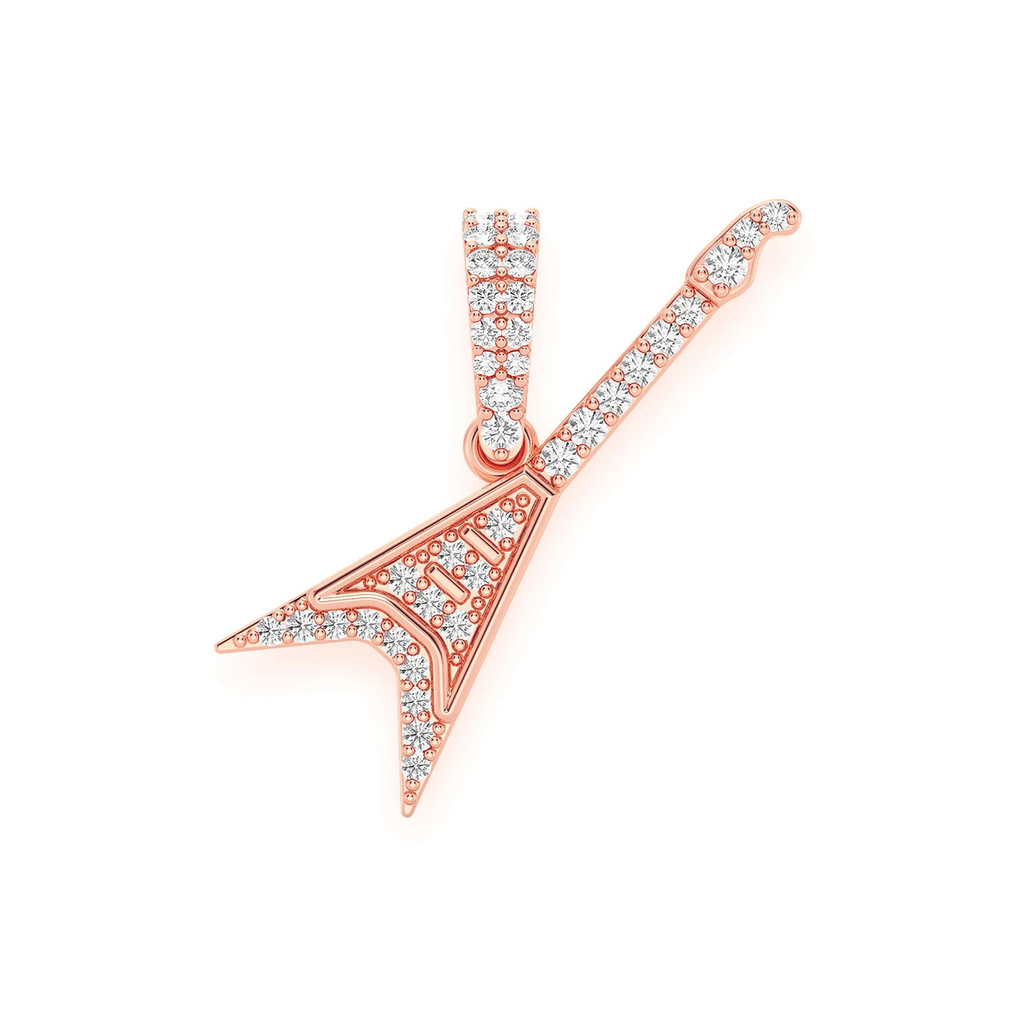 Flying V Diamond Pendant in 14K rose gold, front view