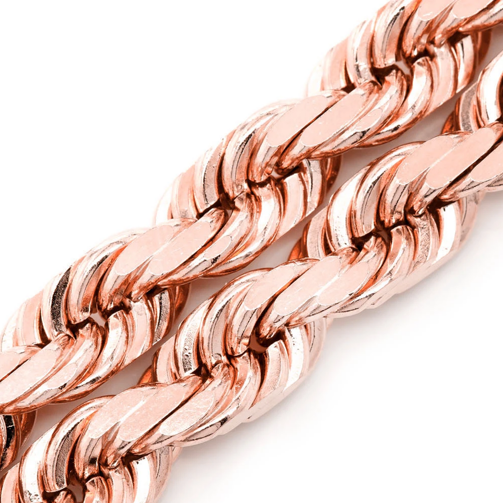 Rope Gold Chain in 14K rose gold, 8mm width, detail view