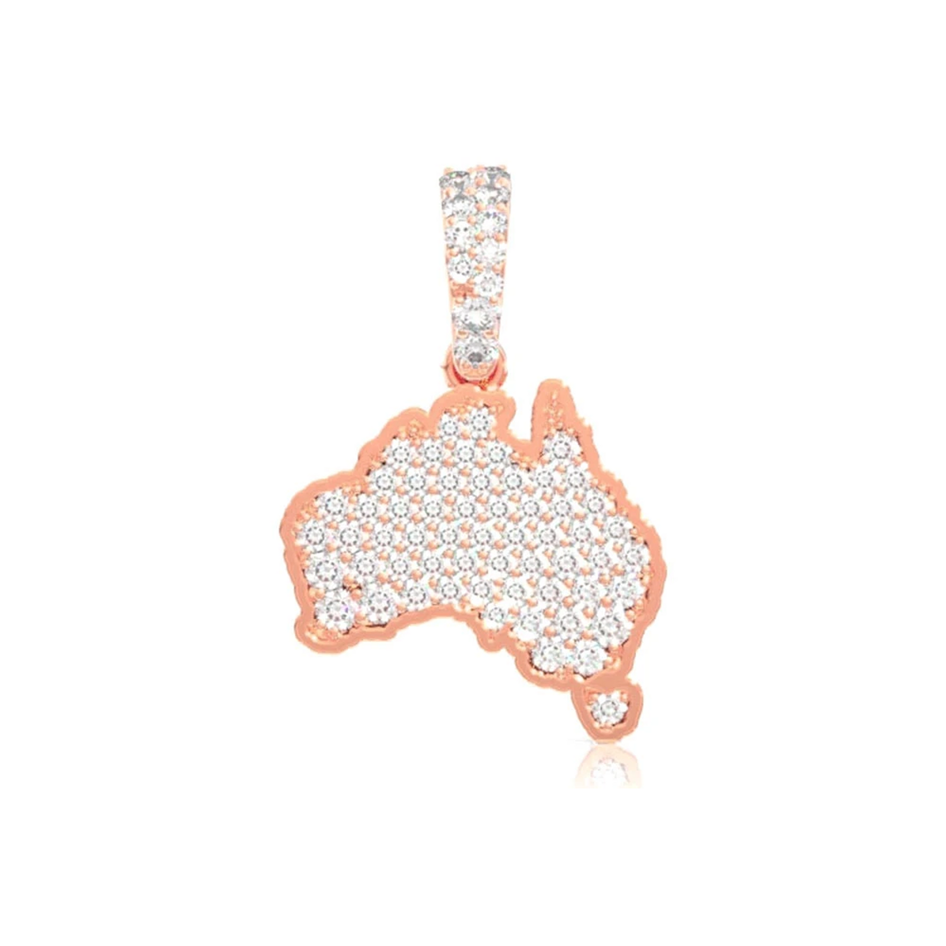Australia Diamond Pendant in 14K rose gold, front view