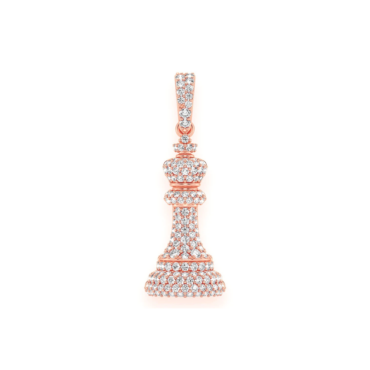 King Chess Diamond Pendant in 14K rose gold, front view