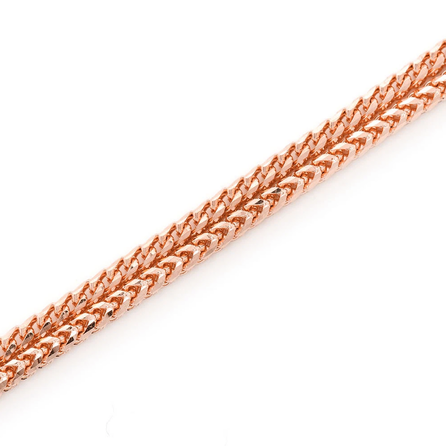 Franco Gold Chain in 14K rose gold, 3mm width, detail view