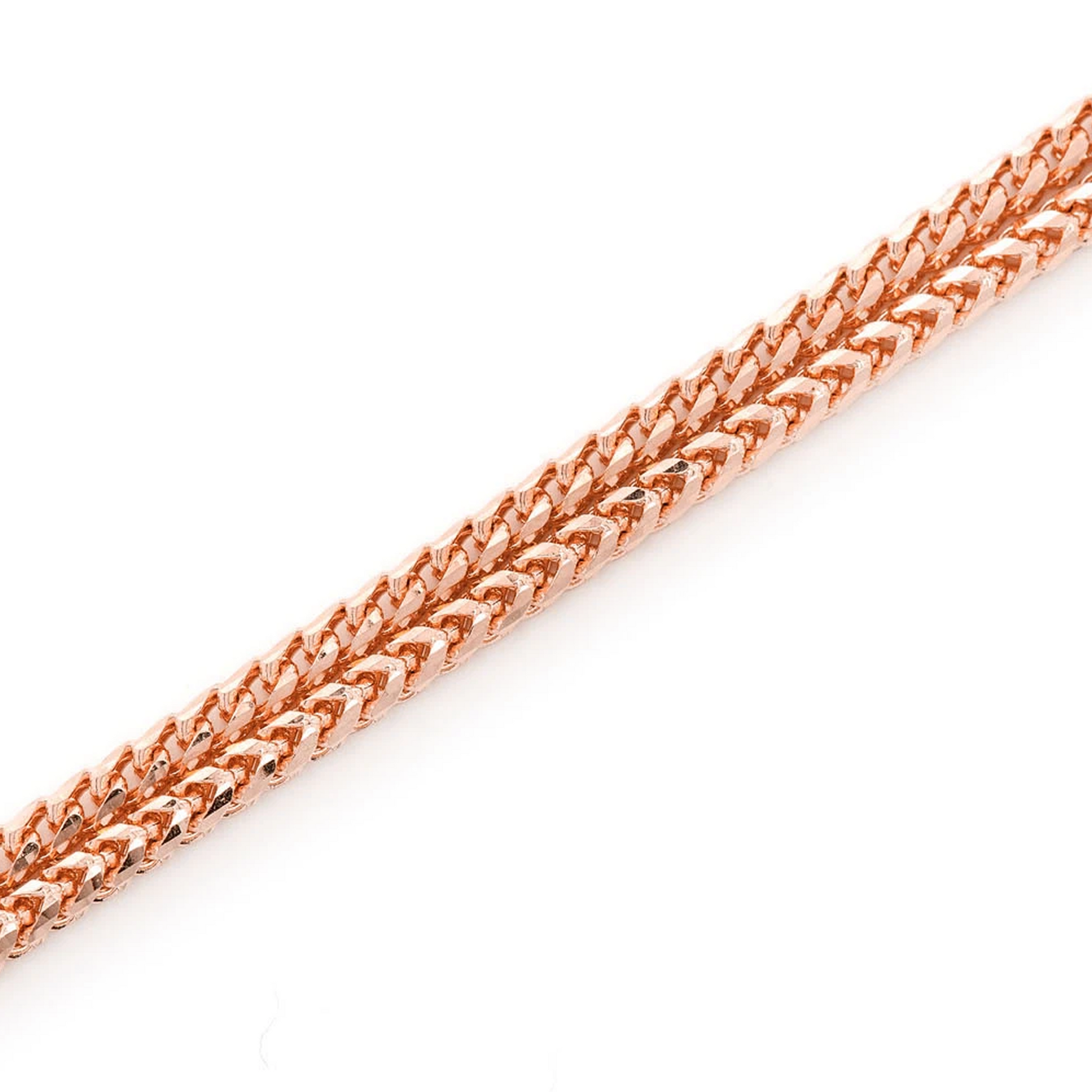 Franco Gold Chain in 14K rose gold, 3mm width, detail view
