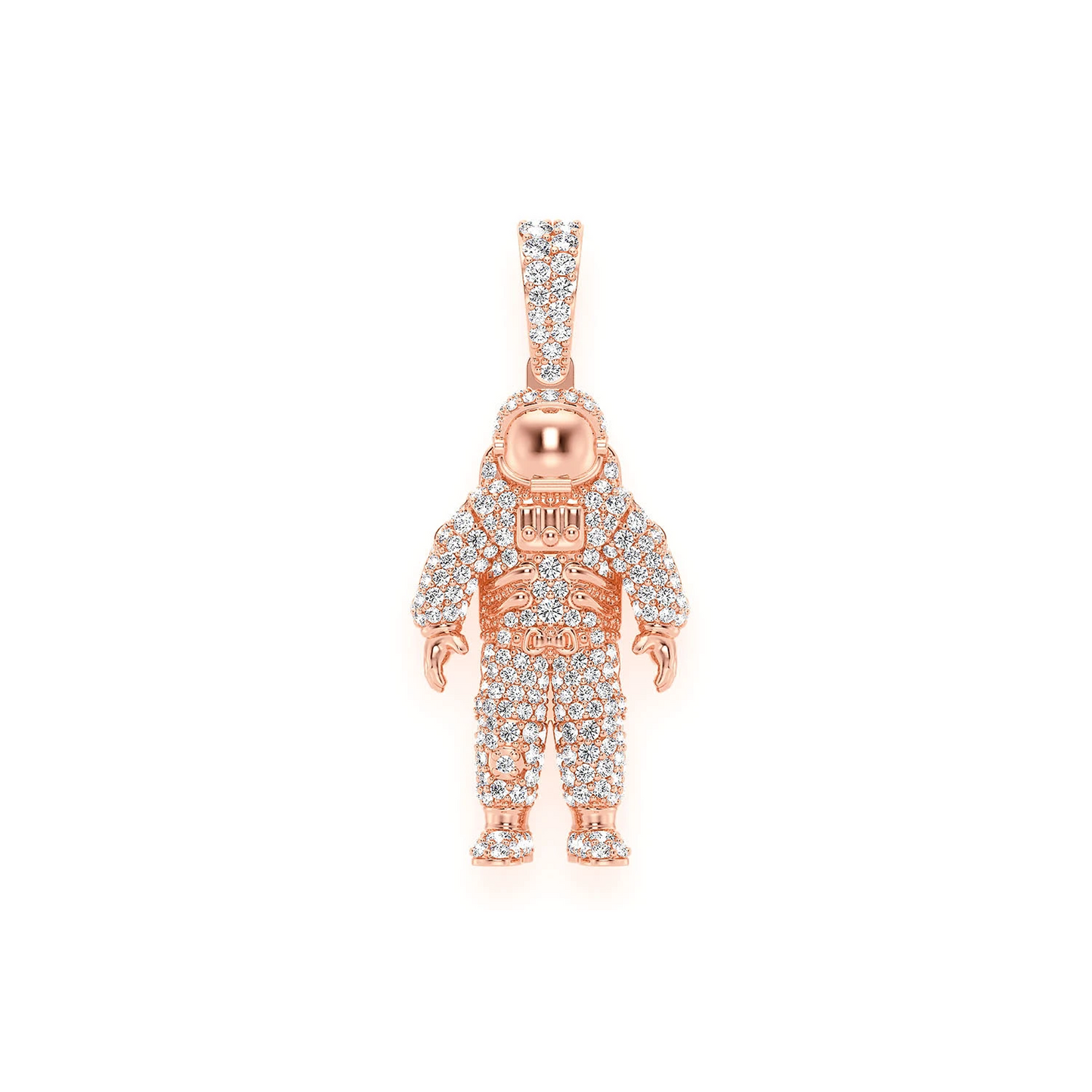 Astronaut Diamond Pendant in 14K rose gold, Signature | 1.00ctw, front view