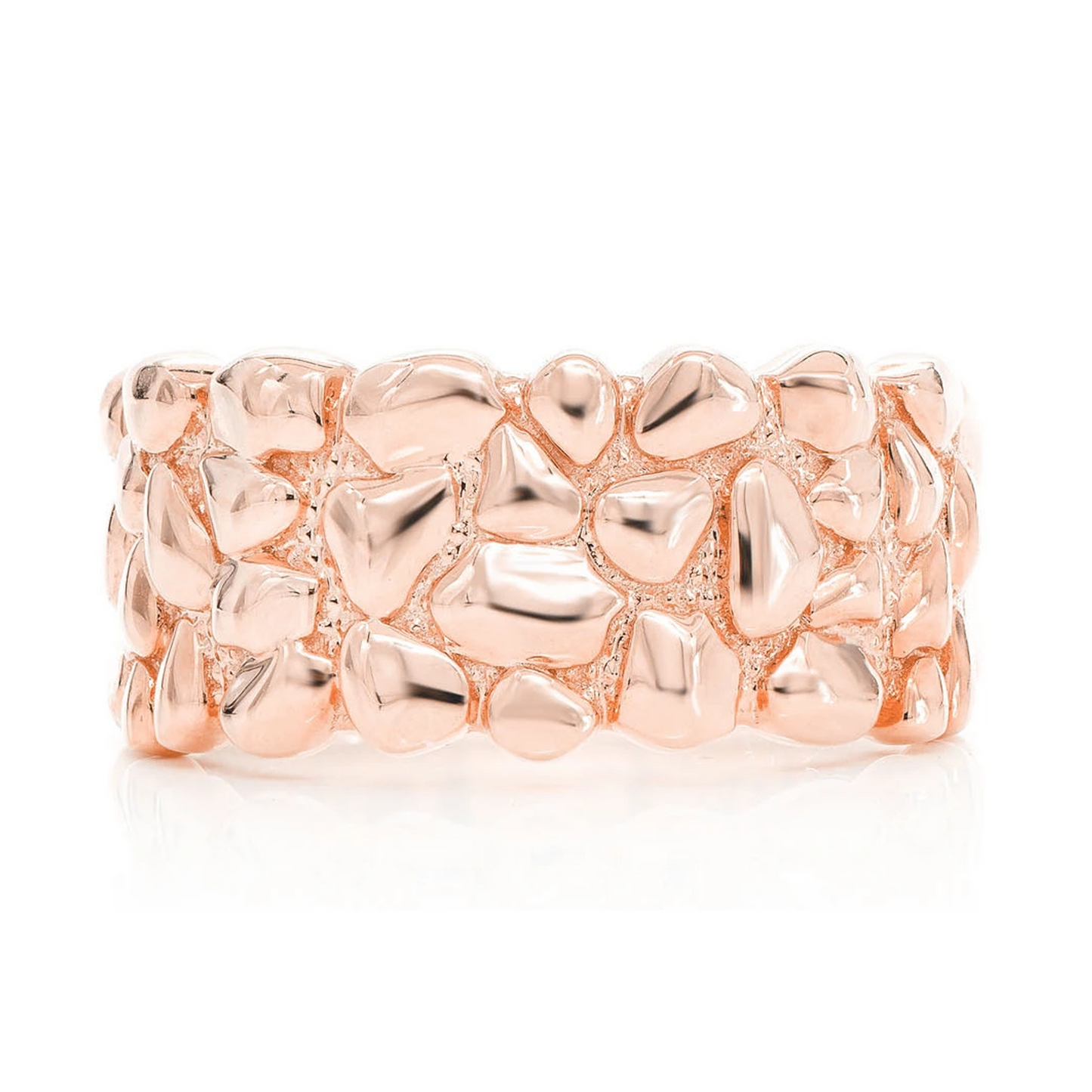 Nugget Band Ring in 14K rose gold, front view