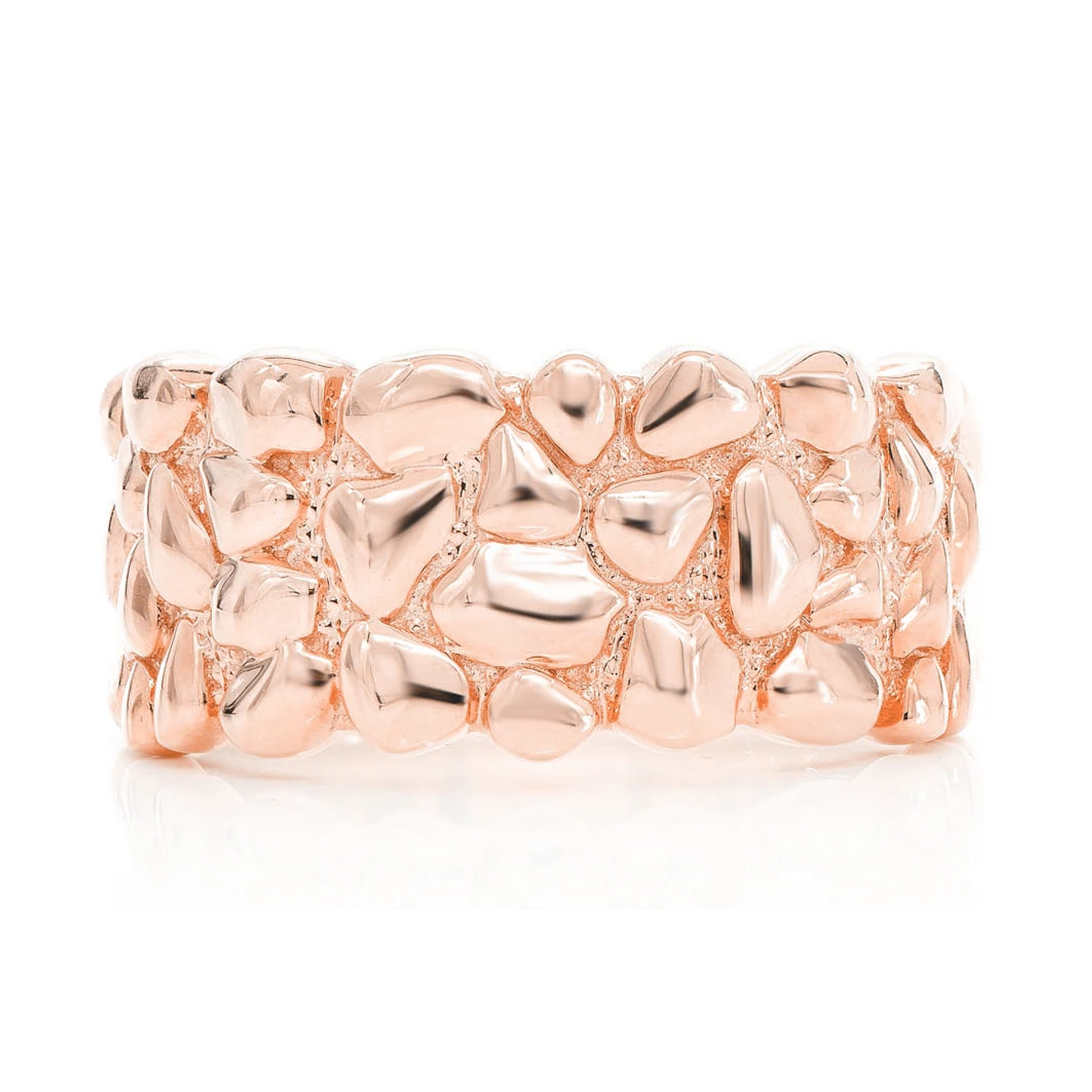 Nugget Band Ring in 14K rose gold, front view