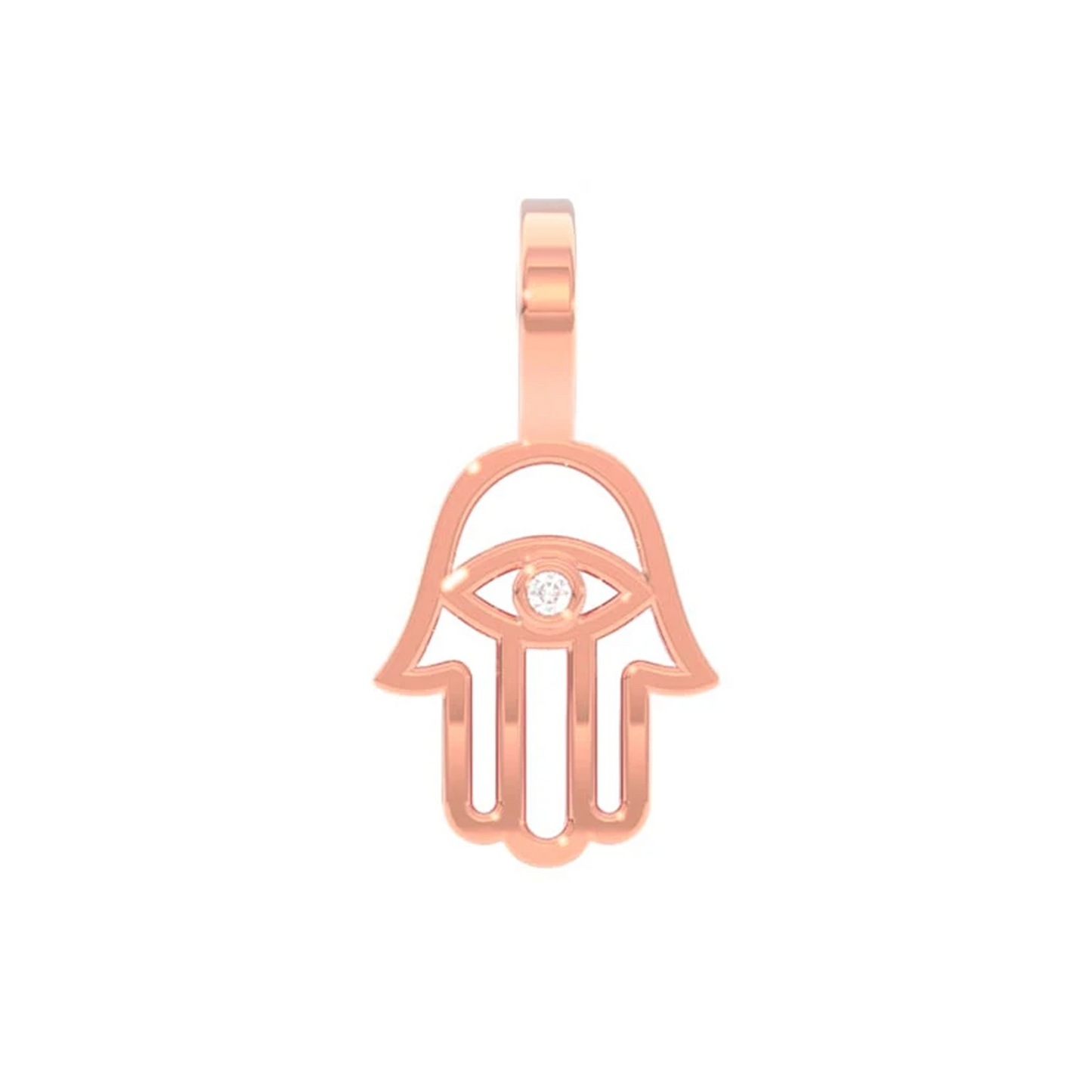 Open Hamsa Pendant in 14K rose gold, front view